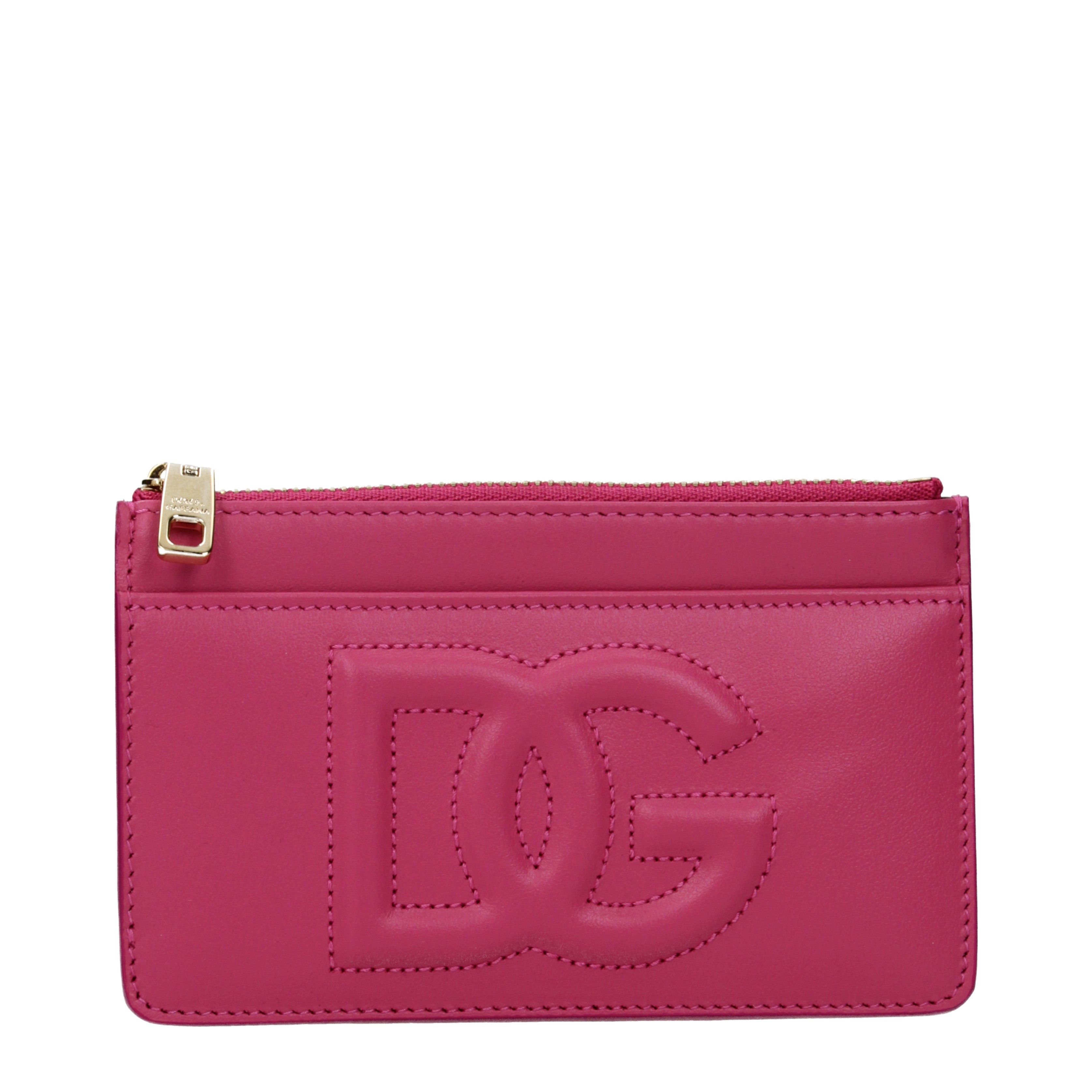 Dolce & Gabbana Dolce&Gabbana Coin Purses Women Leather Pink/Wisteria Size ONE SIZE - 1 Thumbnail