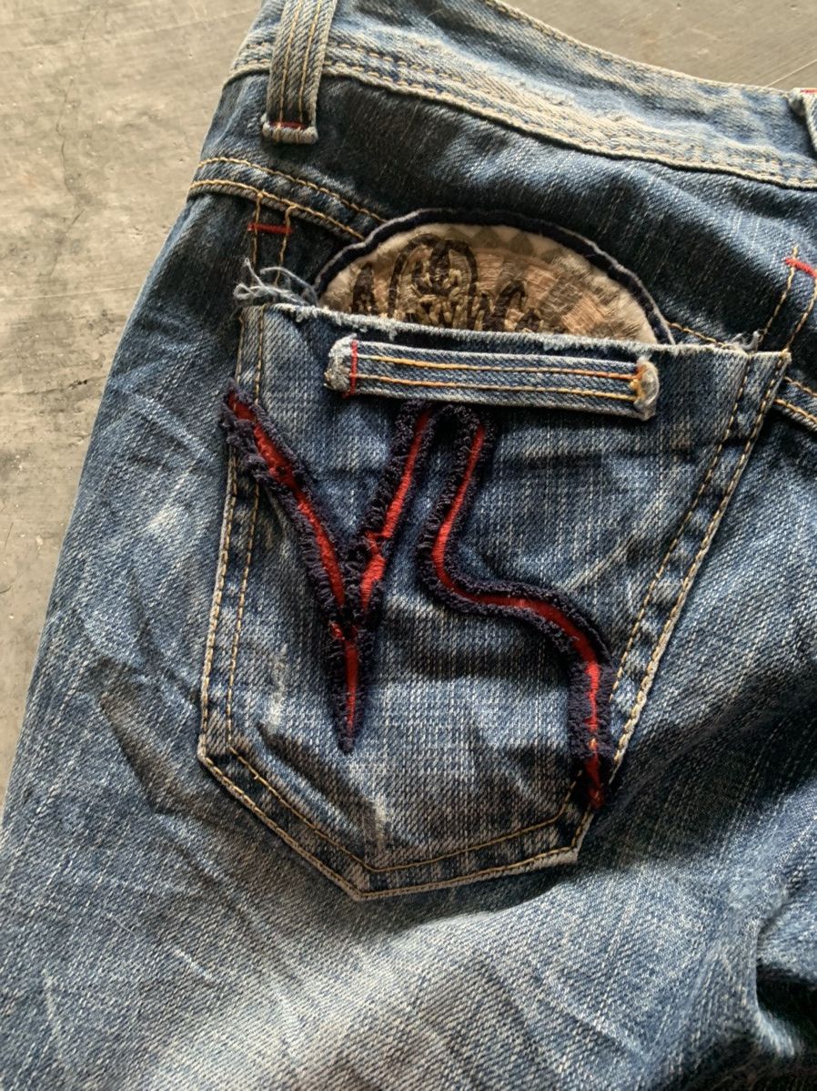 If Six Was Nine × Le Grande Bleu (L.G.B.) flare vintage y2k embroidery japanese denim red pepper Size 30" / US 8 / IT 44 - 20 Thumbnail