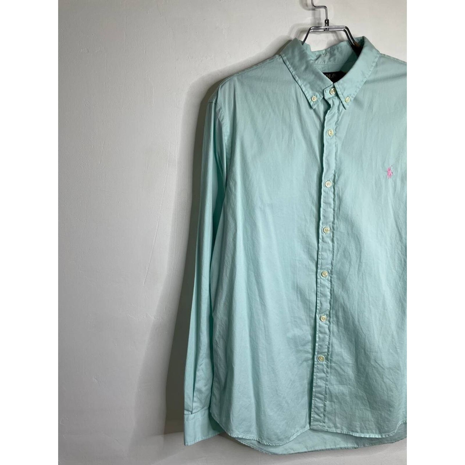Ralph Lauren Vintage Polo Ralph Lauren Shirt Mint Pink Logo XL Slim Fit Size US XL / EU 56 / 4 - 4 Thumbnail