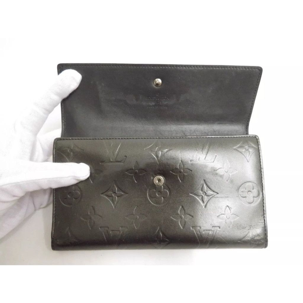 Louis Vuitton Louis Vuitton Matte Black Monogram Long Flap Wallet Size ONE SIZE - 8 Thumbnail