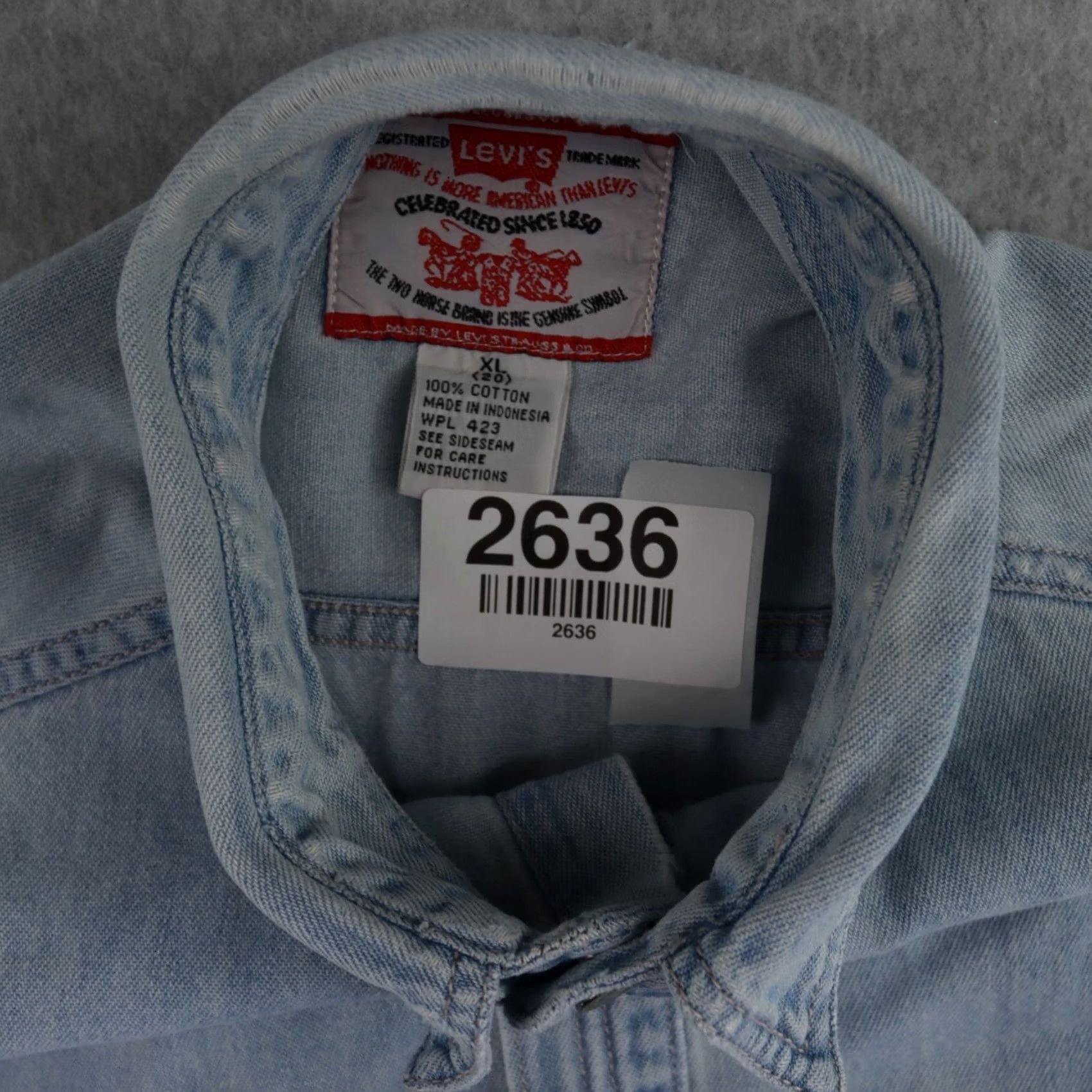 Levi's VINTAGE Levi's Shirt Men XL Blue Denim Jacket with Pockets Size US 36 / EU 52 - 3 Thumbnail