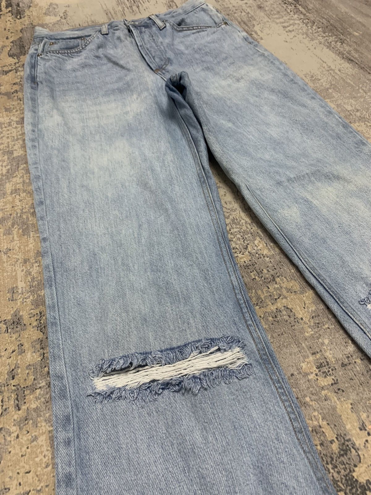 Hysteric Glamour Japanese Brand Distressed Denim High Rise Faded Blue Jeans Size US 30 / EU 46 - 6 Thumbnail
