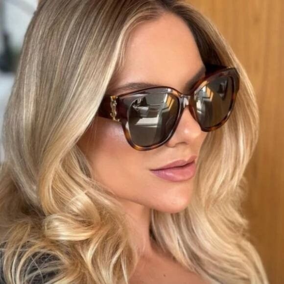 Saint Laurent Paris 🕶️ New Saint Laurent SLM95/F 003 Sunglasses - Havana Frame Size ONE SIZE - 2 Thumbnail