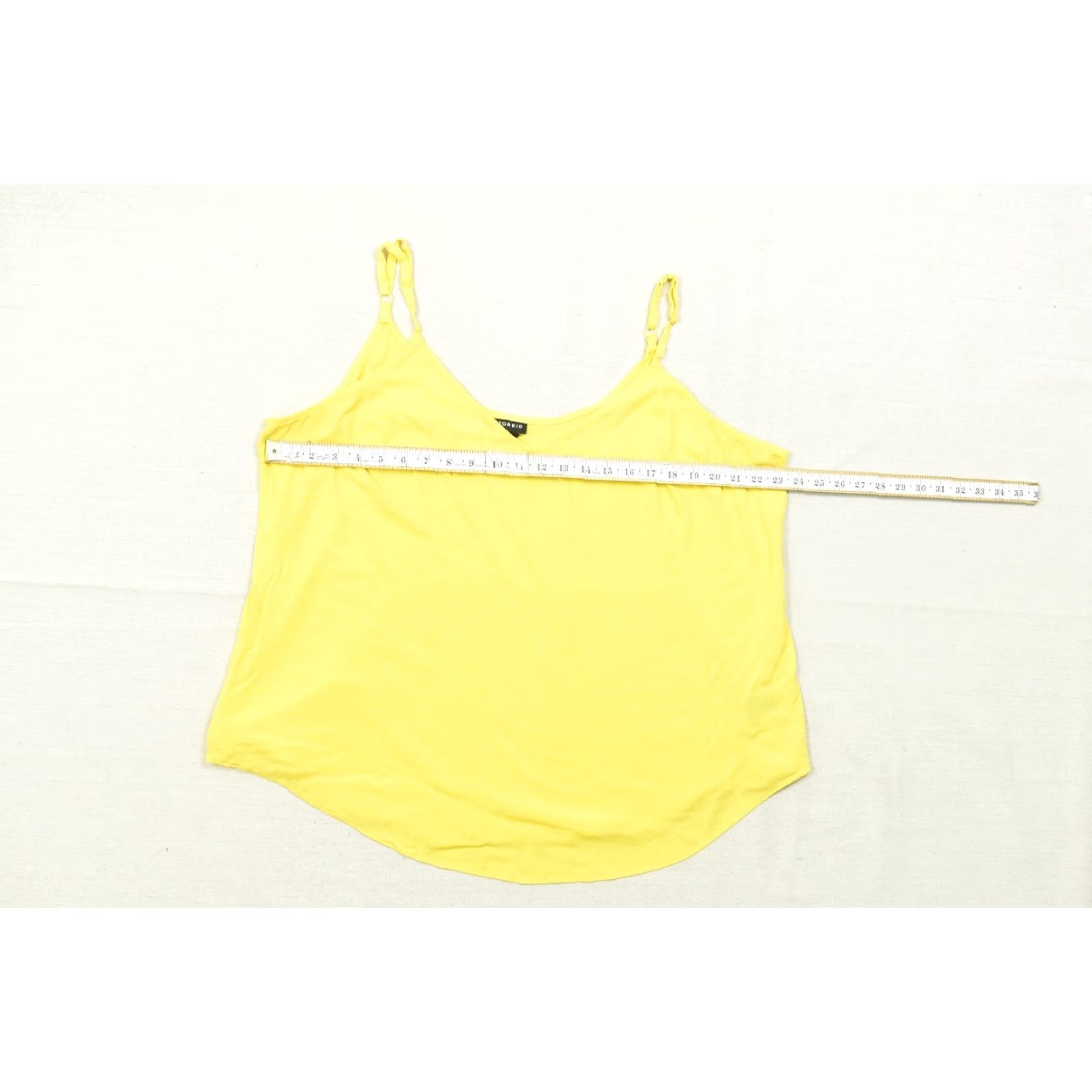 Torrid Torrid Tank Top Cami V-Neck Spaghetti Straps Yellow Plus Size 3 Rayon Spandex Sleeveless Women Size XS / US 0-2 / IT 36-38 - 3 Thumbnail