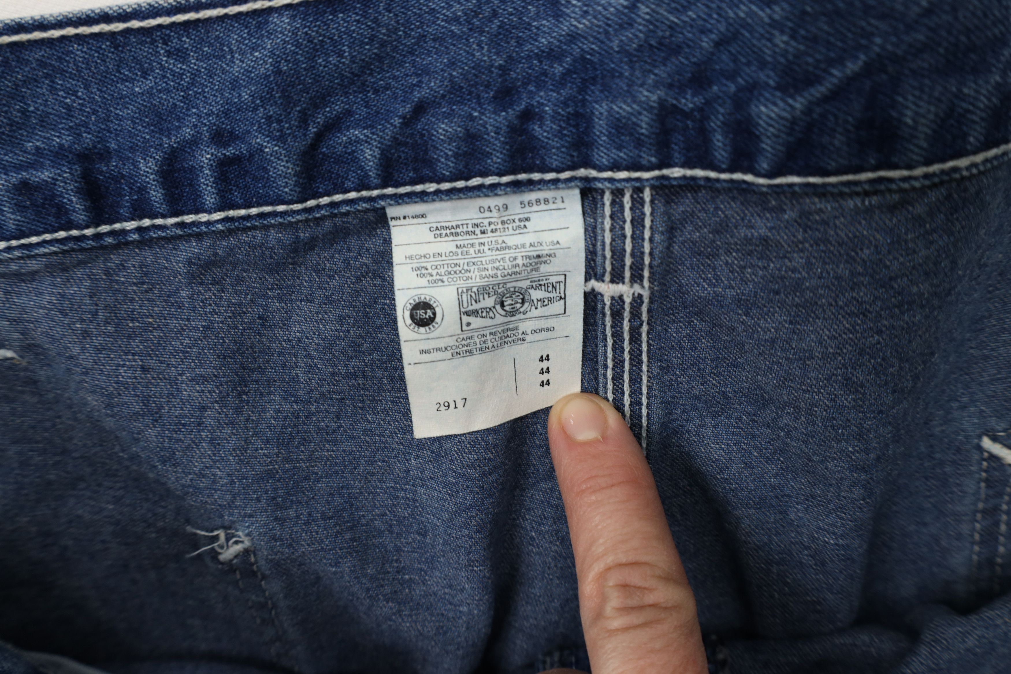 Dickies Vintage 90s Dickies Spell Wide Leg Dungaree Jeans Blue USA Size US 44 / EU 60 - 7 Thumbnail