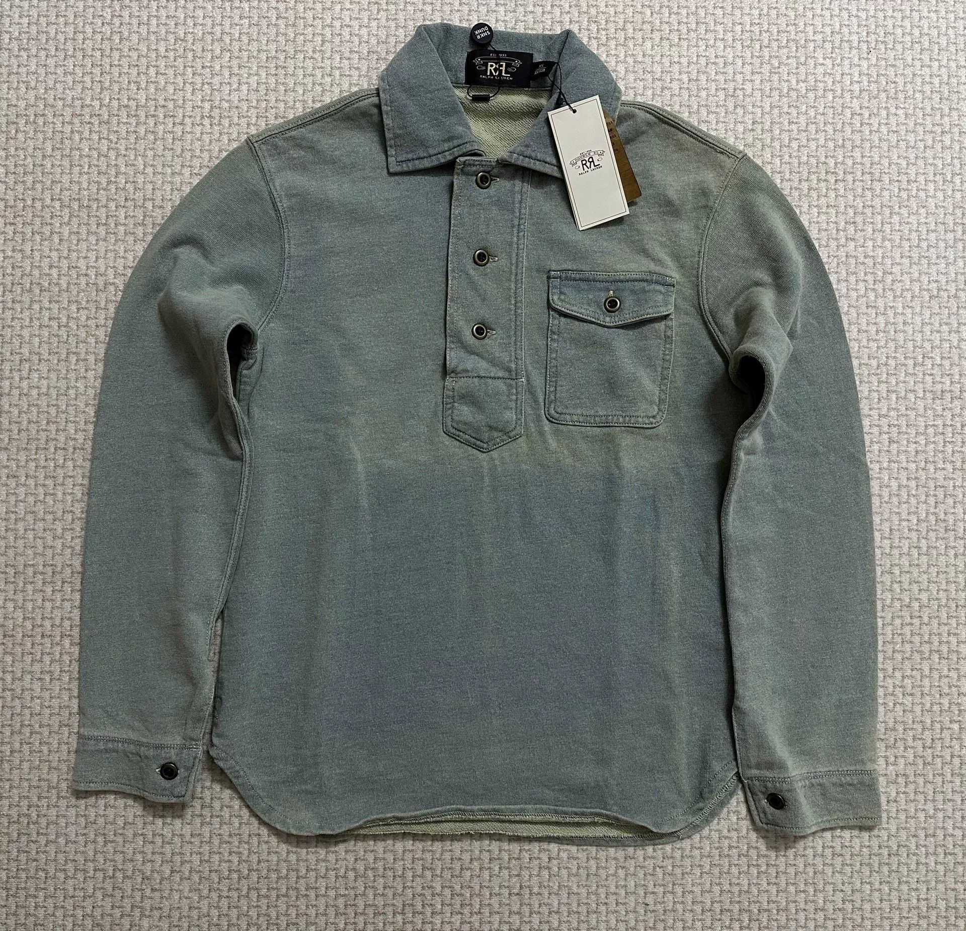 RRL Ralph Lauren RRL Vintage Indigo Distressed Pullover Sweatshirt Size US XS / EU 42 / 0 - 1 Thumbnail