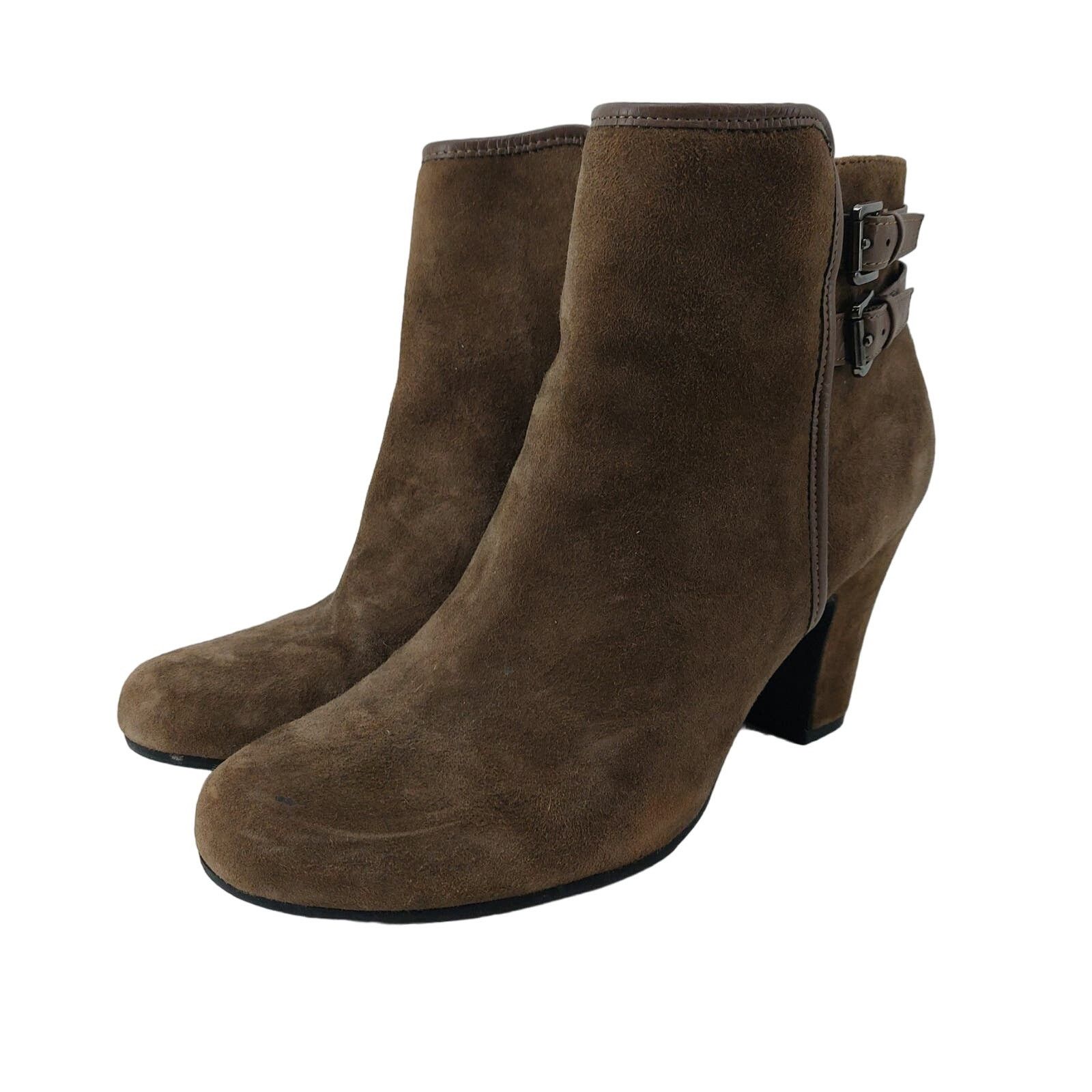 Other Sofft Womens Booties Suede Ankle Brown Heel Zipper 8.5M Size US 8.5 / EU 41-42 - 2 Thumbnail