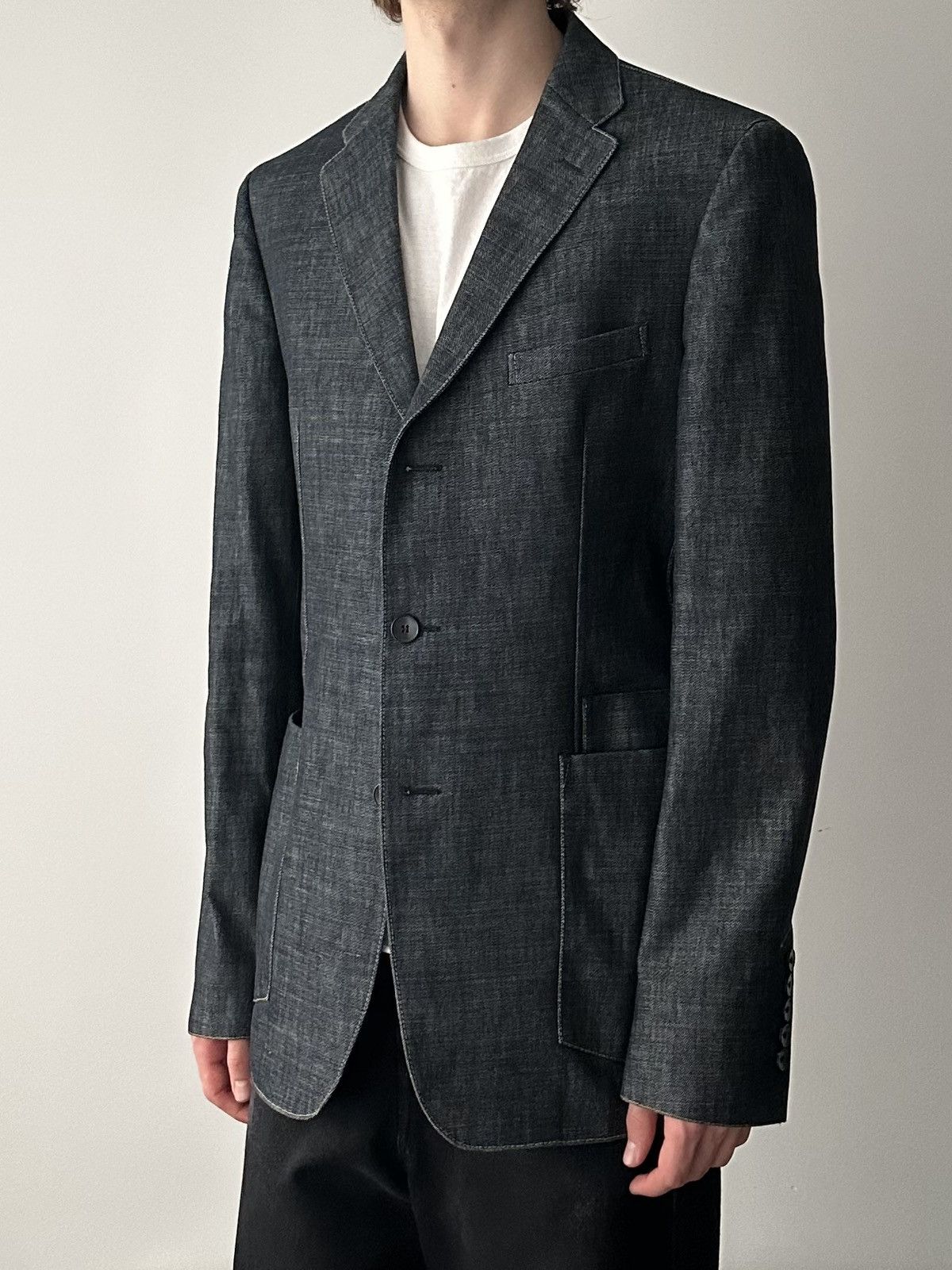 Gucci Gucci by Tom Ford Raw Denim Blazer Jacket Size US M / EU 48-50 / 2 - 2 Thumbnail