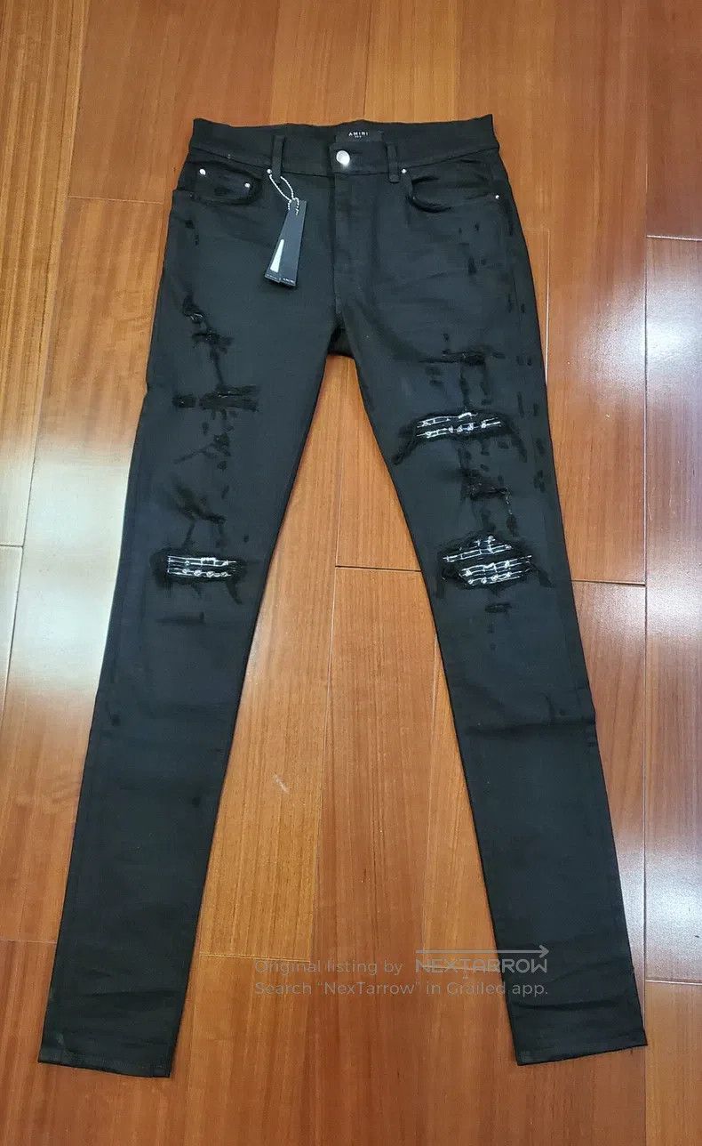 Amiri Amiri Classic Seasonal Note-Shaped Glitter Black Jeans Siz Size US 31 - 1 Thumbnail