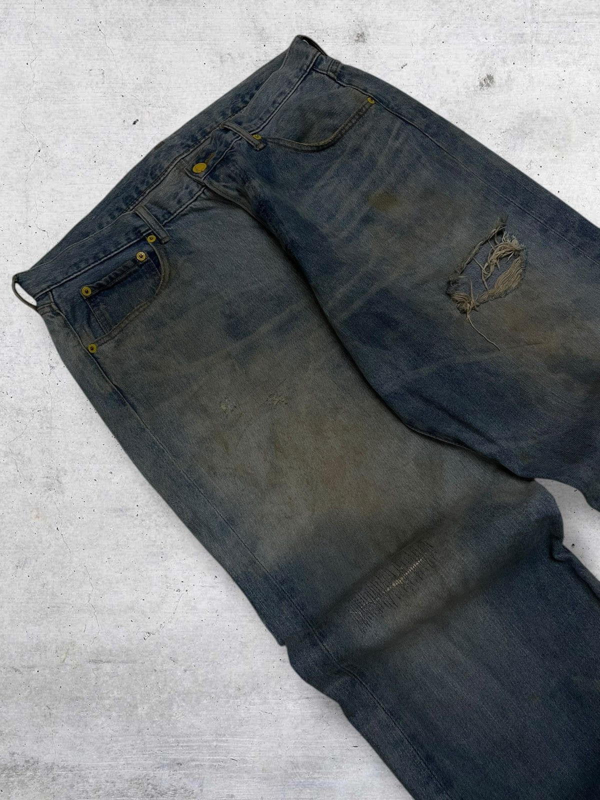 Swagger VINTAGE SWAGGER OG 90S JAPAN DESIGNER MUDWASH BAGGY DENIM Size US 35 - 7 Thumbnail