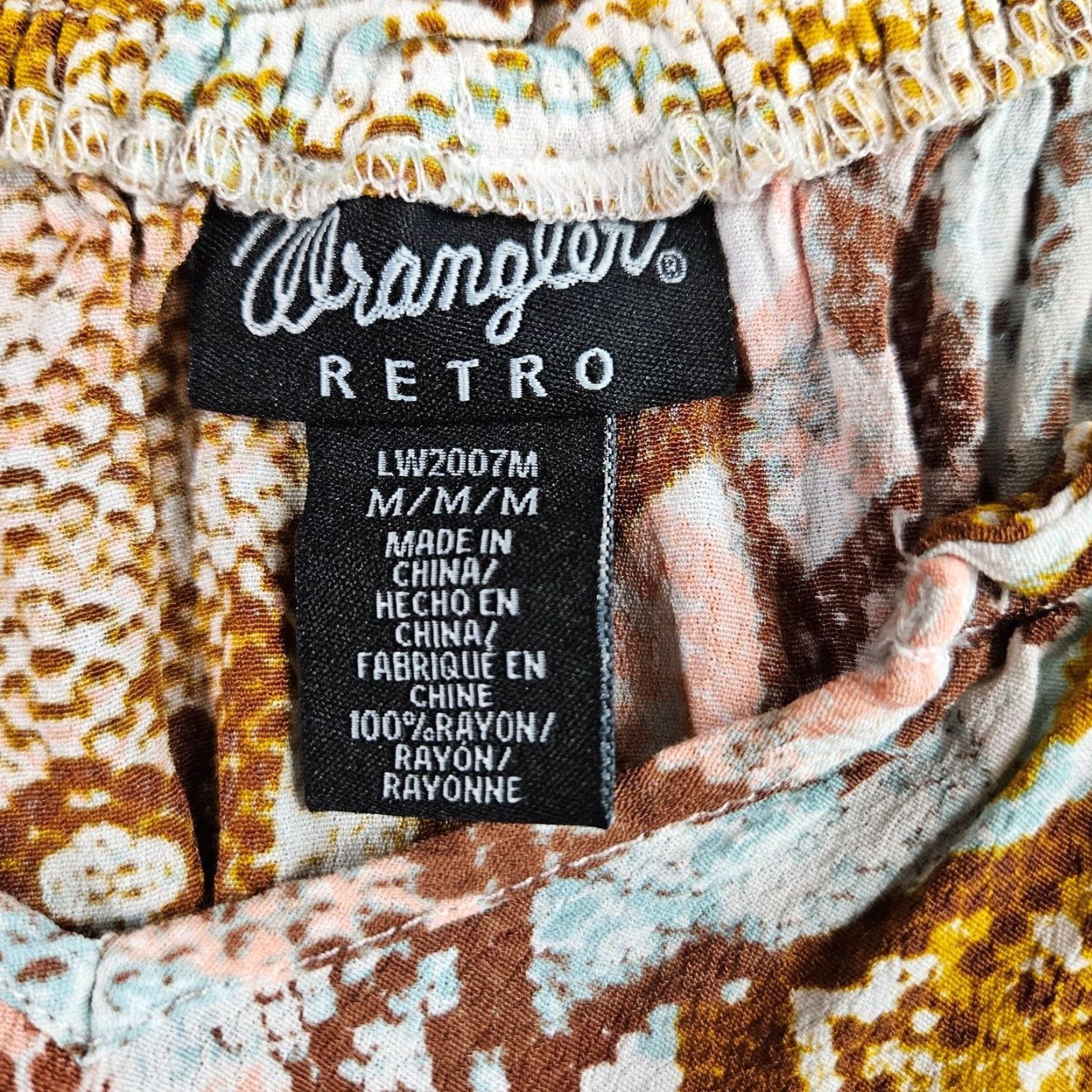 Wrangler Wrangler Retro Womens Blouse Shirt Pink Brown Snakeskin Print Short Sleeve Size M Medium Size M / US 6-8 / IT 42-44 - 5 Thumbnail