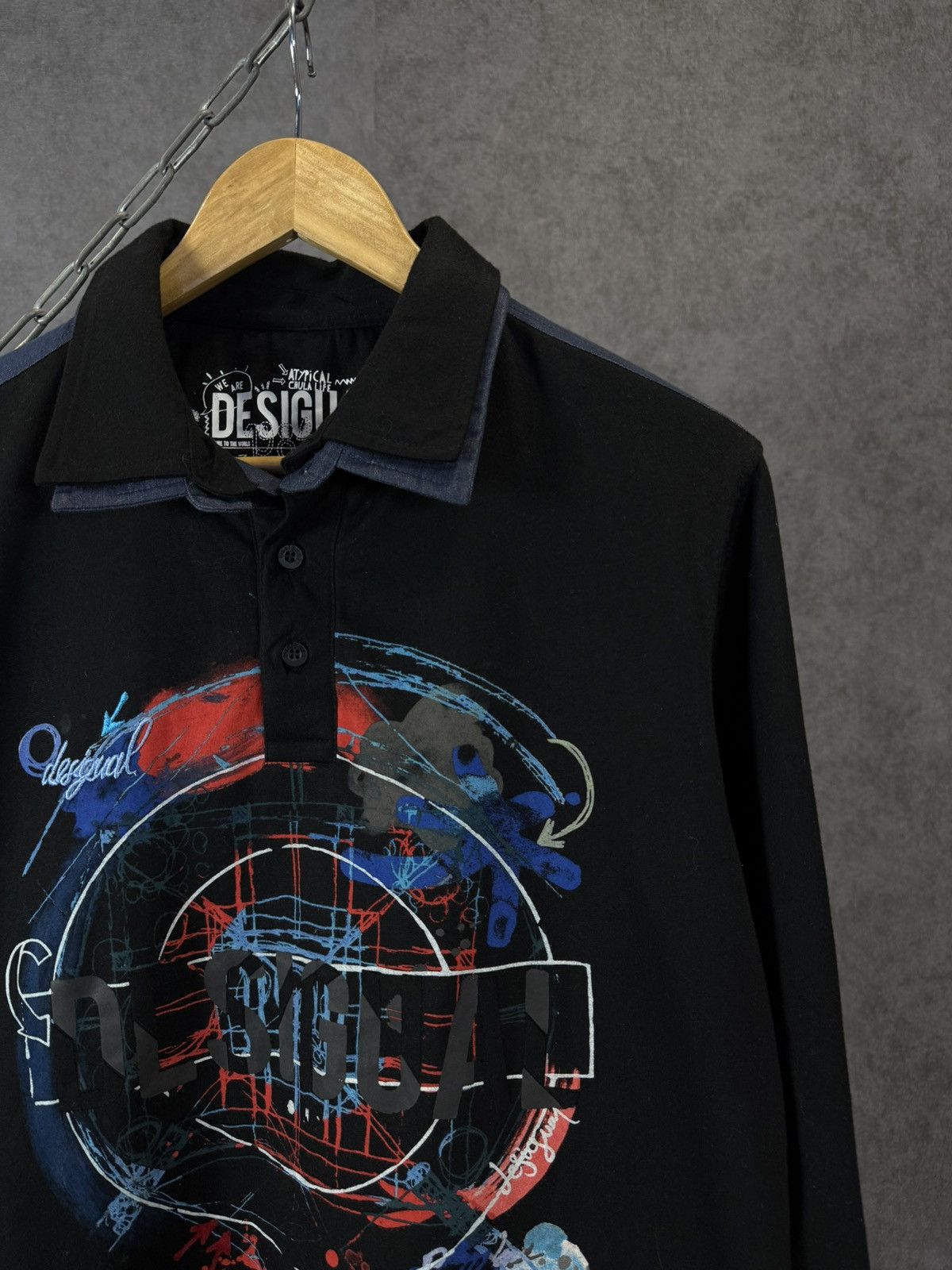 Designer × Desigual Desigual designer crazy polo longsleeve Size US S / EU 44-46 / 1 - 2 Thumbnail