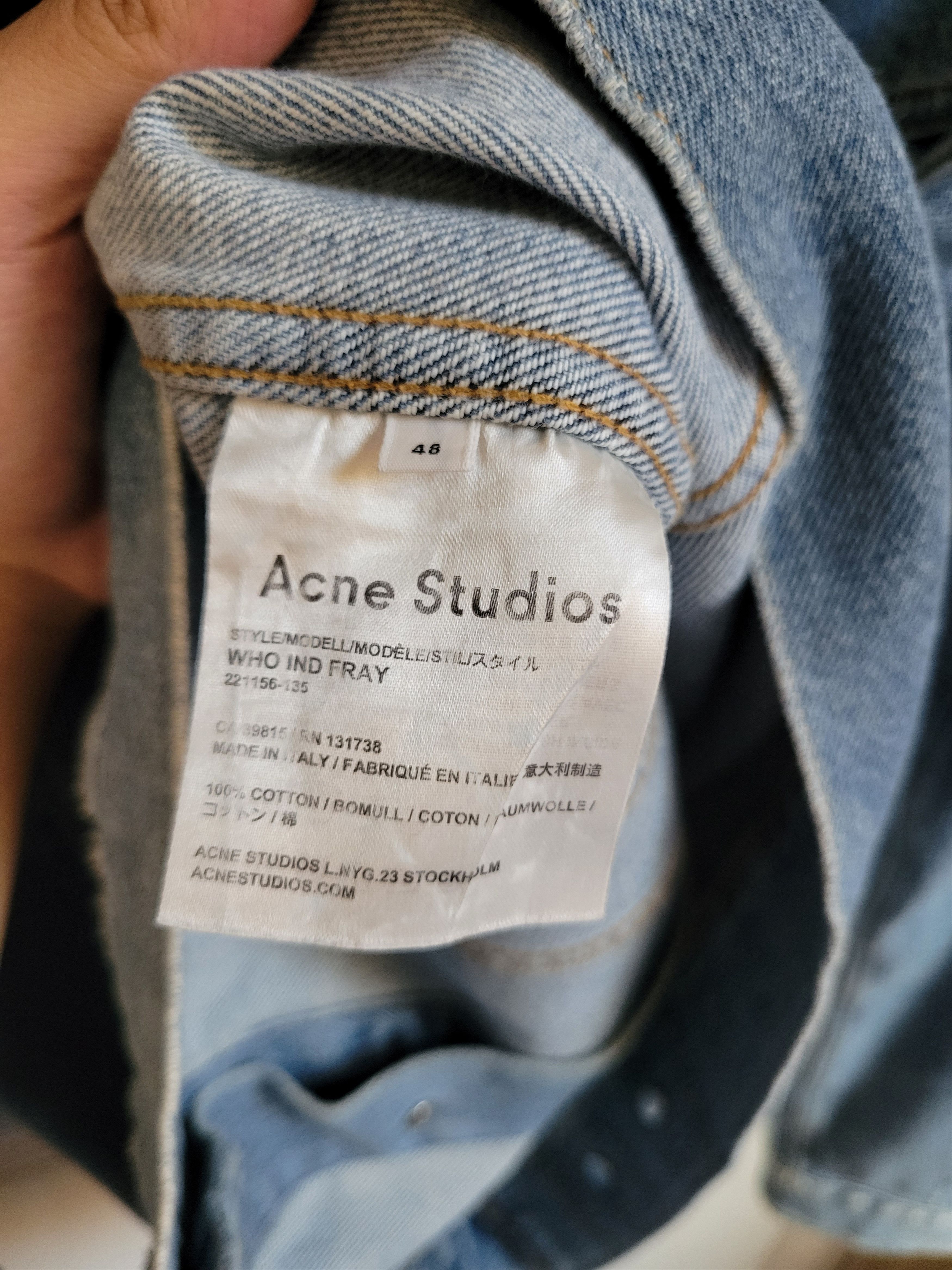 Acne Studios SS16 'Who Ind Fray' Denim Jacket size 48 Size US M / EU 48-50 / 2 - 10 Thumbnail