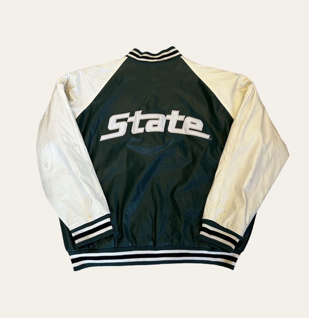 Vintage Steve & Barrys Michigan State Spartans store Varsity Bomber Jacket