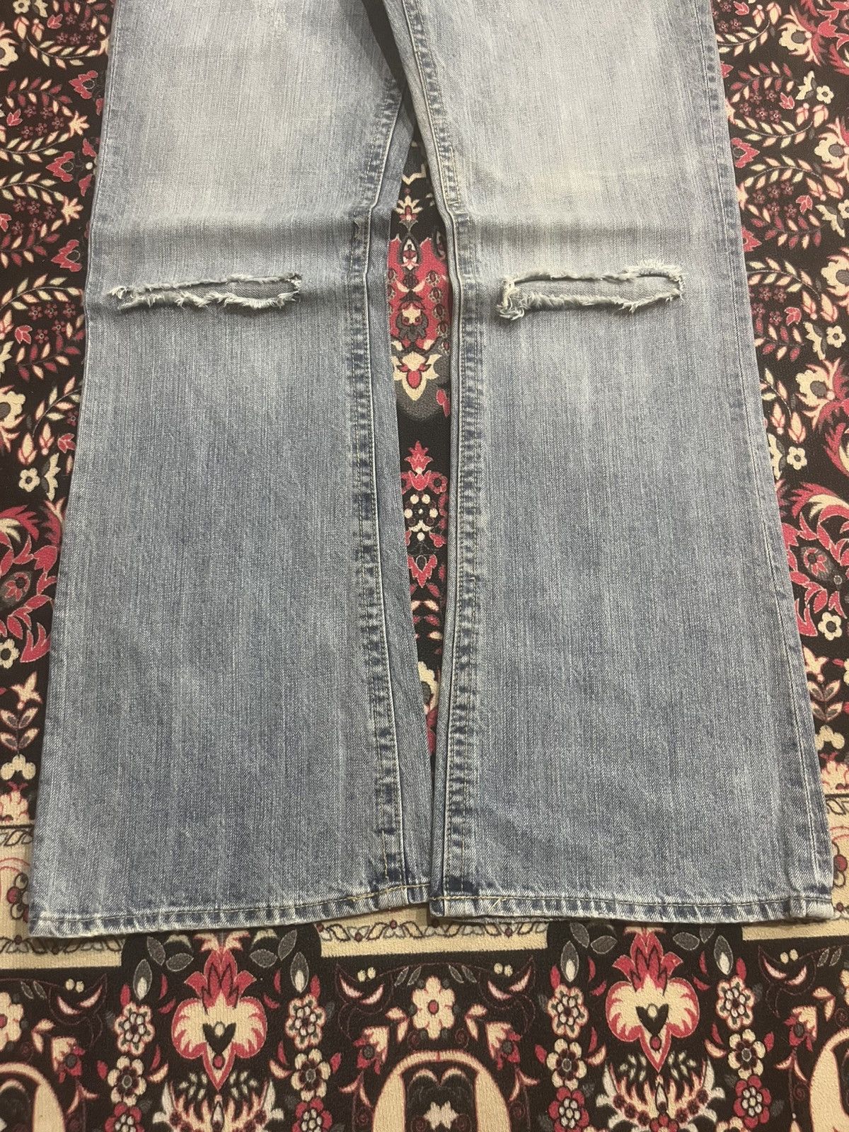 Japanese Brand Vintage Japanese Brand Oririn Blue Washed Ripped Flare Jeans Size US 34 / EU 50 - 8 Thumbnail