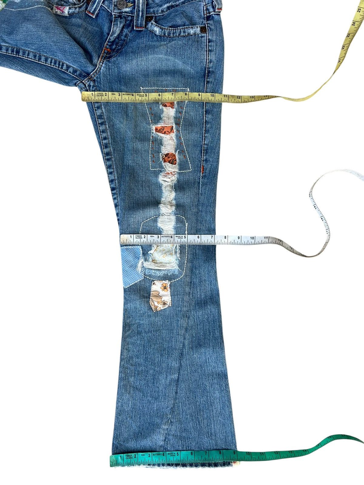 True Religion × Vintage 2000s True Religion Woodstock Patchwork Denim Bootcut Jeans Size 27" / US 4 / IT 40 - 5 Thumbnail
