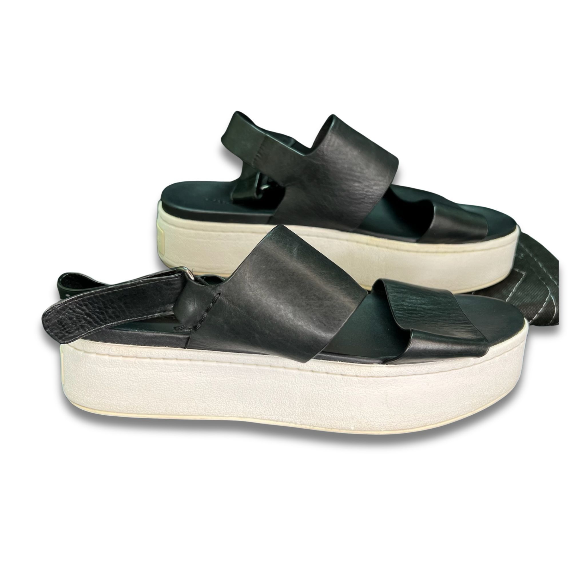 Vince Vince Westport Black Leather Platform Sandals Womens Size 8. Size US 8.5 / IT 38.5 - 3 Thumbnail