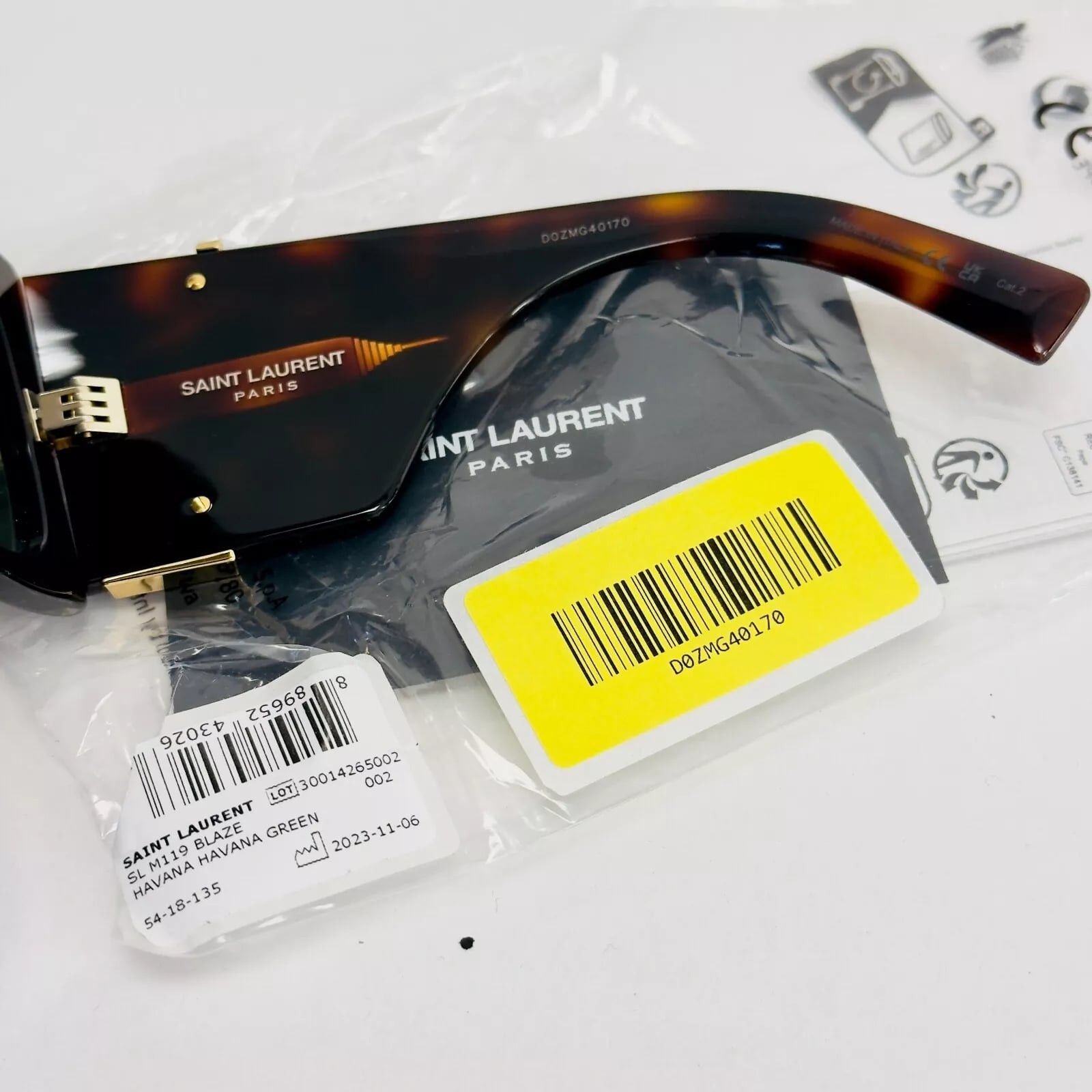 Yves Saint Laurent SAINT LAURENT BLAZE YSL SLM119 002 Brown Green Sunglass 119 Size ONE SIZE - 7 Thumbnail