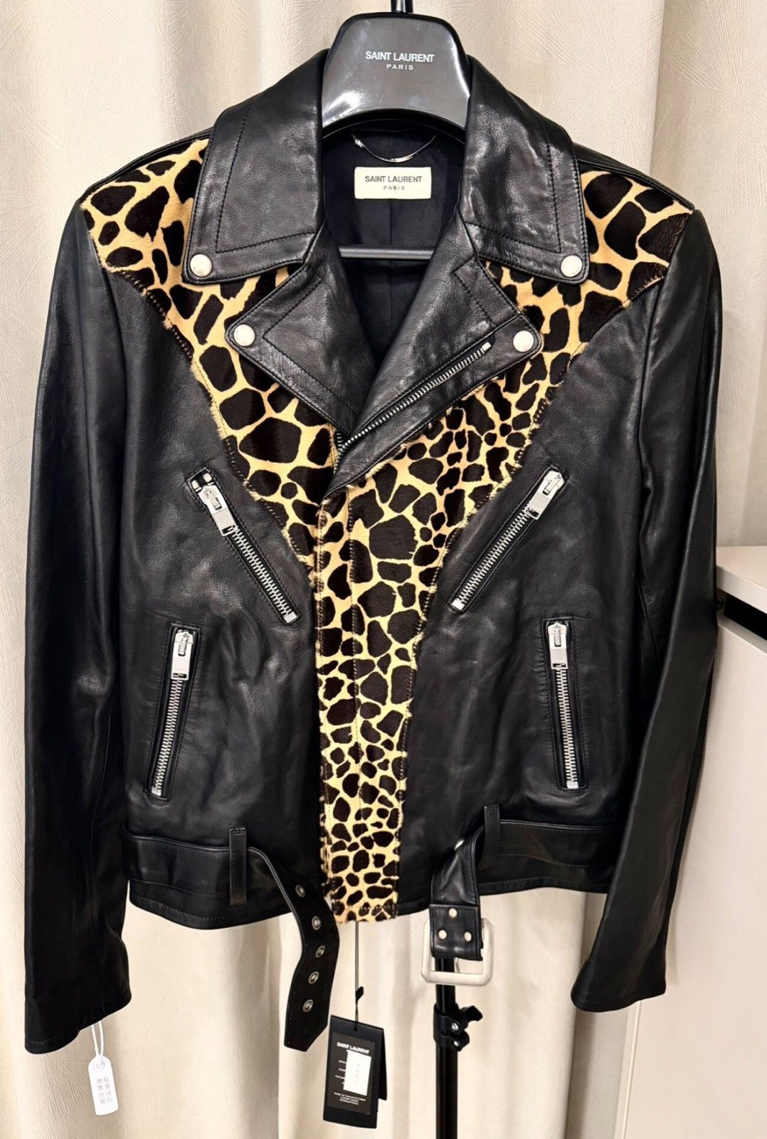 Saint Laurent Paris Saint Laurent Paris 14FW Leopard Print Spliced Jacket Size US M / EU 48-50 / 2 - 1 Thumbnail