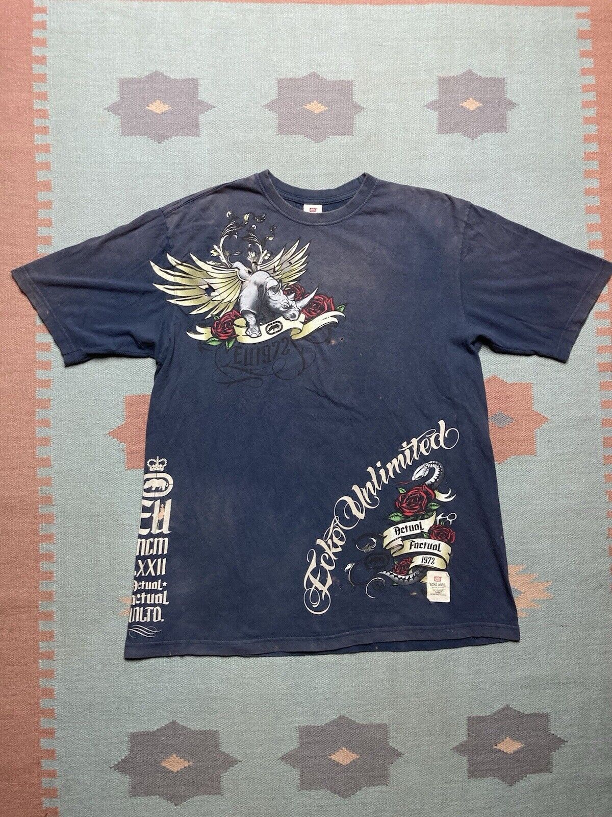 Ecko Unltd. × Vintage y2k tshirt Ecko unltd rhino wings pinkman distressed XL tall Size US XL / EU 56 / 4 - 1 Thumbnail