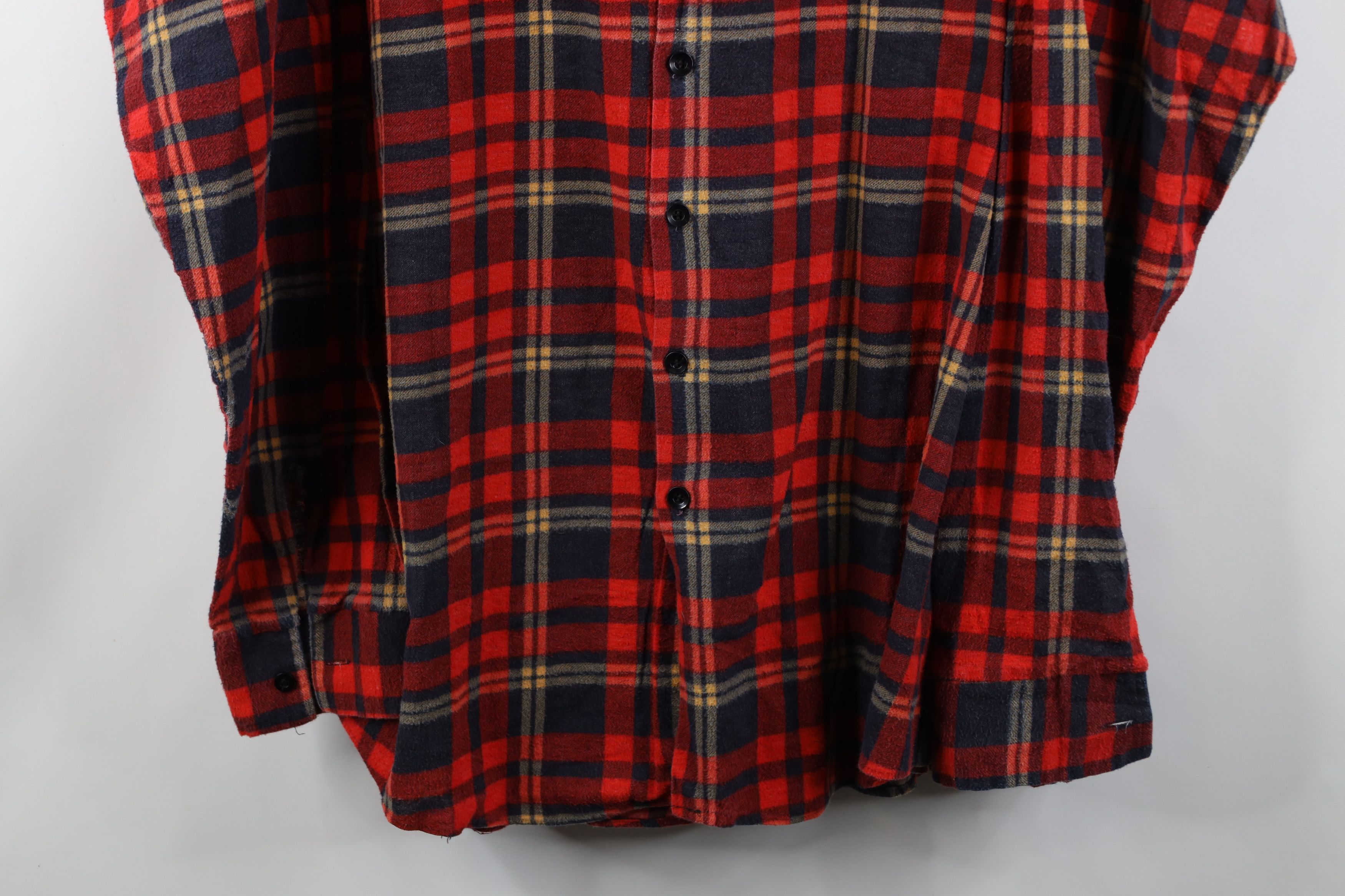 Vintage Vintage 70s Streetwear Collared Button Shirt Red Plaid Size US XXL / EU 58 / 5 - 3 Thumbnail
