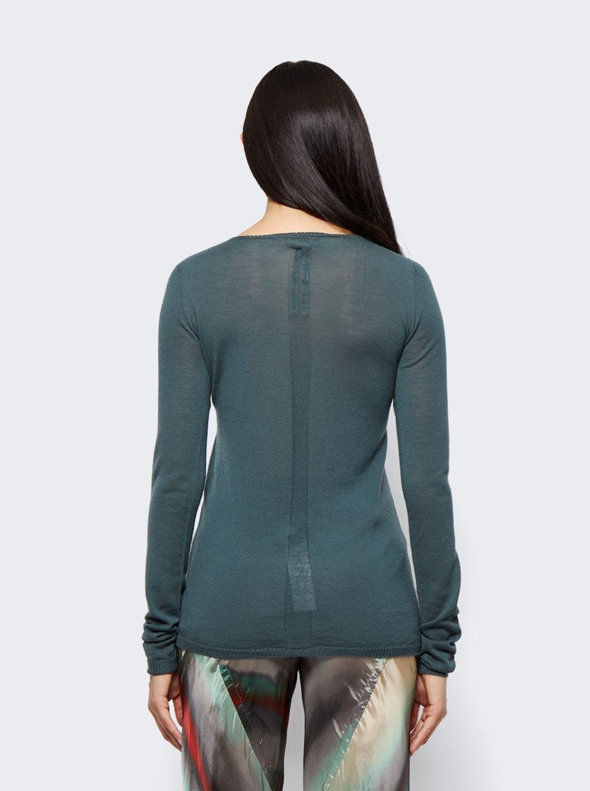 Rick Owens Rick Owens Strobe Column Knit Sweater Teal Size L / US 10 / IT 46 - 2 Thumbnail