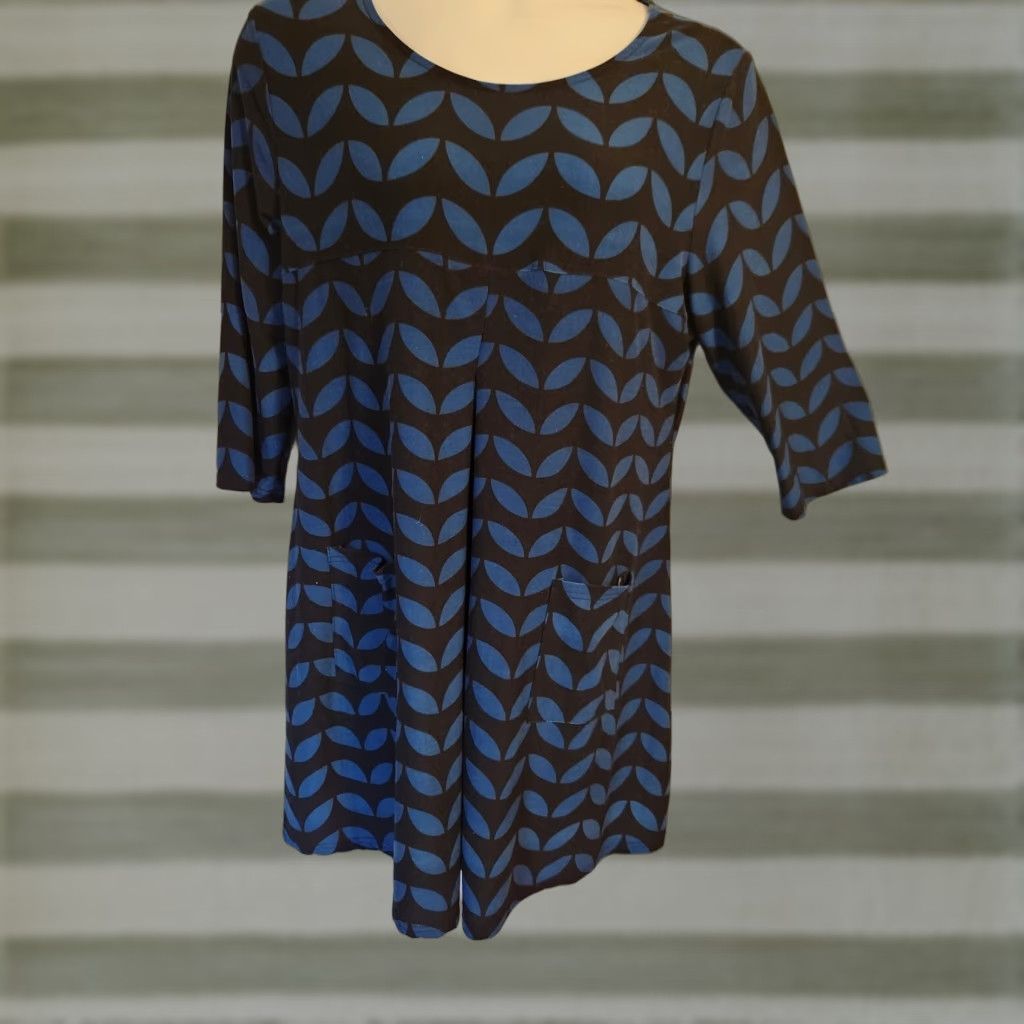 Vintage Reborn Collection Jersey Geometric Print Empire Waist Mini Dress XL Size XL / US 12-14 / IT 48-50 - 1 Thumbnail