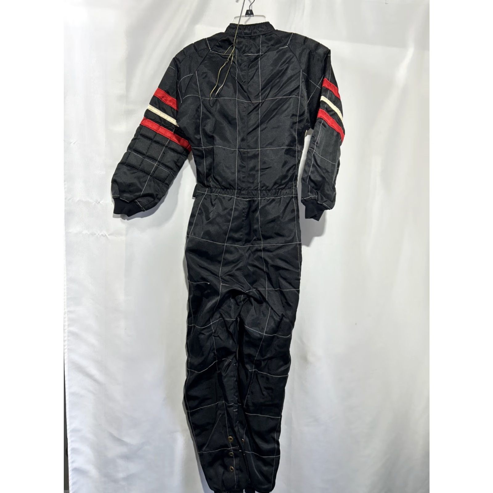 Vintage VINTAGE Karting Jump Suit Mens Small Black Zip Long Sleeve Morco Threads Jackson Missouri Mens Size 36R - 4 Thumbnail