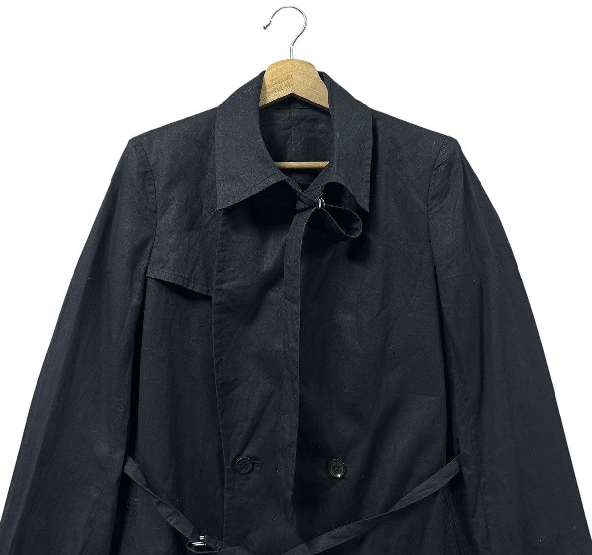 Yohji Yamamoto Vtg🔥Y’s Red Label Black Trench Coat Bondage Double Breasted Size US M / EU 48-50 / 2 - 5 Thumbnail
