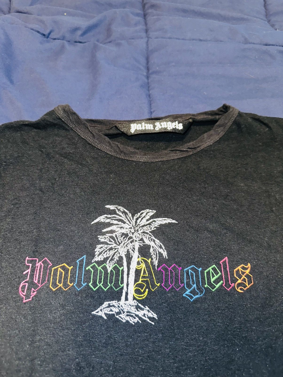 Palm Angels Palm Angels Black Logo-Print T-Shirt Size US XL / EU 56 / 4 - 2 Thumbnail