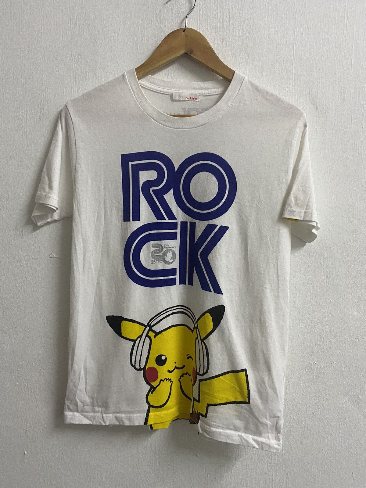 image of Pokemon Pikachu Rock In Japan in White, Men's (Size Medium)