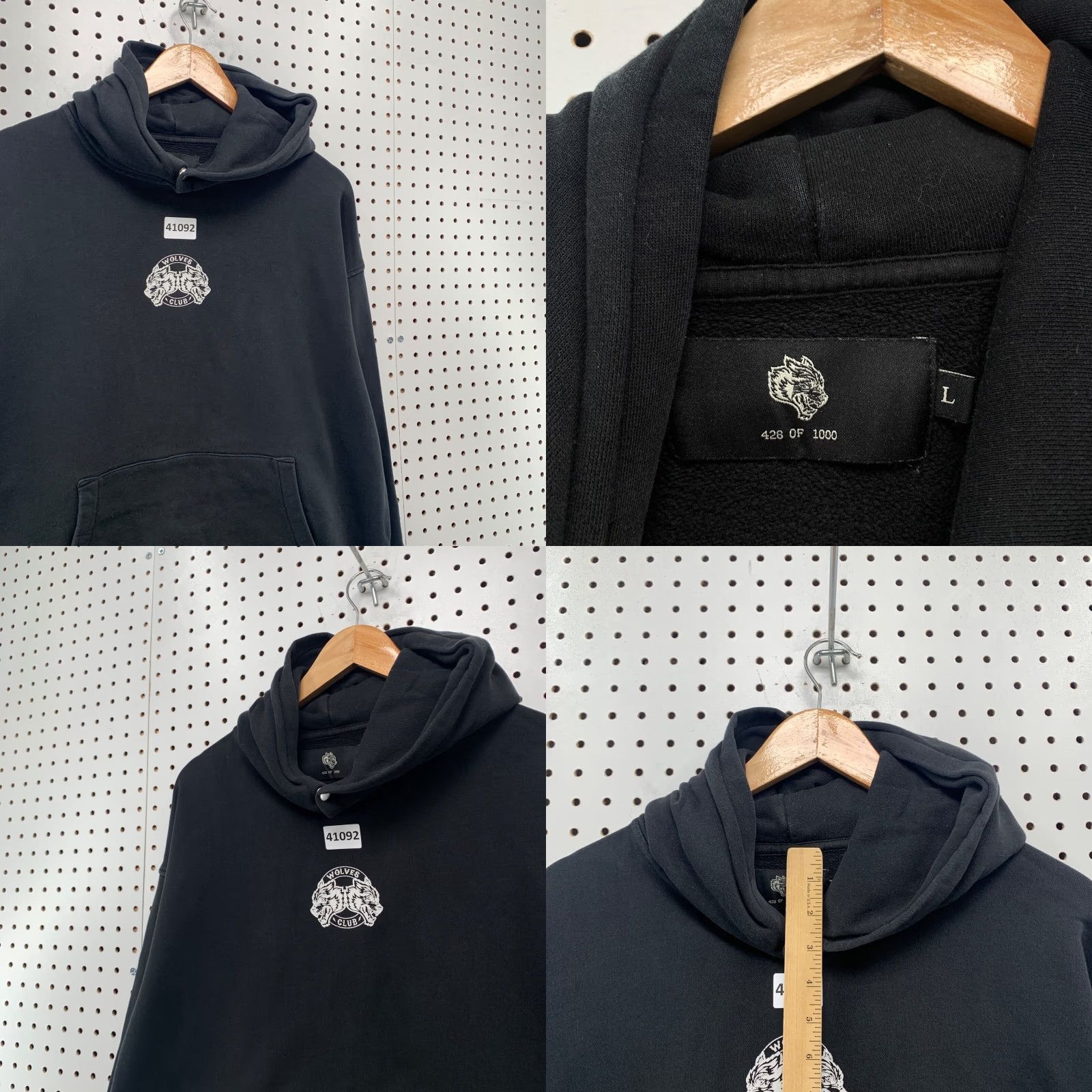 Darc Sport VINTAGE Darc Sport Wolves Club Hoodie Black Graphic Pullover Men Large Gothic Skull Size US L / EU 52-54 / 3 - 8 Thumbnail