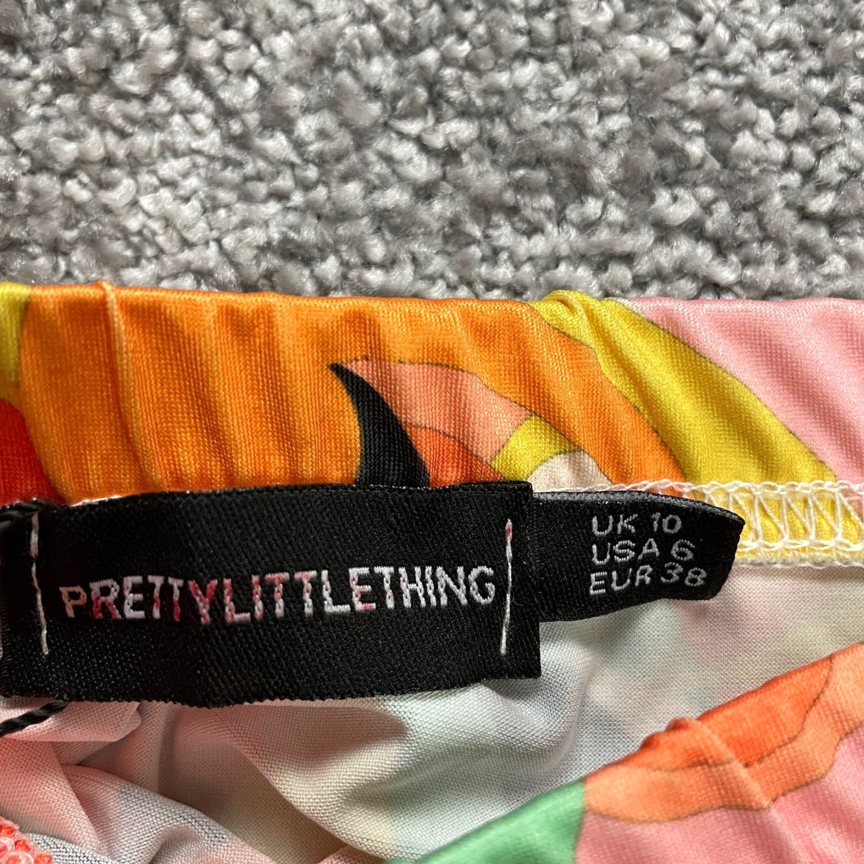 PrettyLittleThing PRETTYLITTLETHING Skirt Women Mini Knee Length Multicolor Pattern Colorful Stretch NWT New 10 Elastic Waist Size 32" / US 10 / IT 46 - 5 Thumbnail