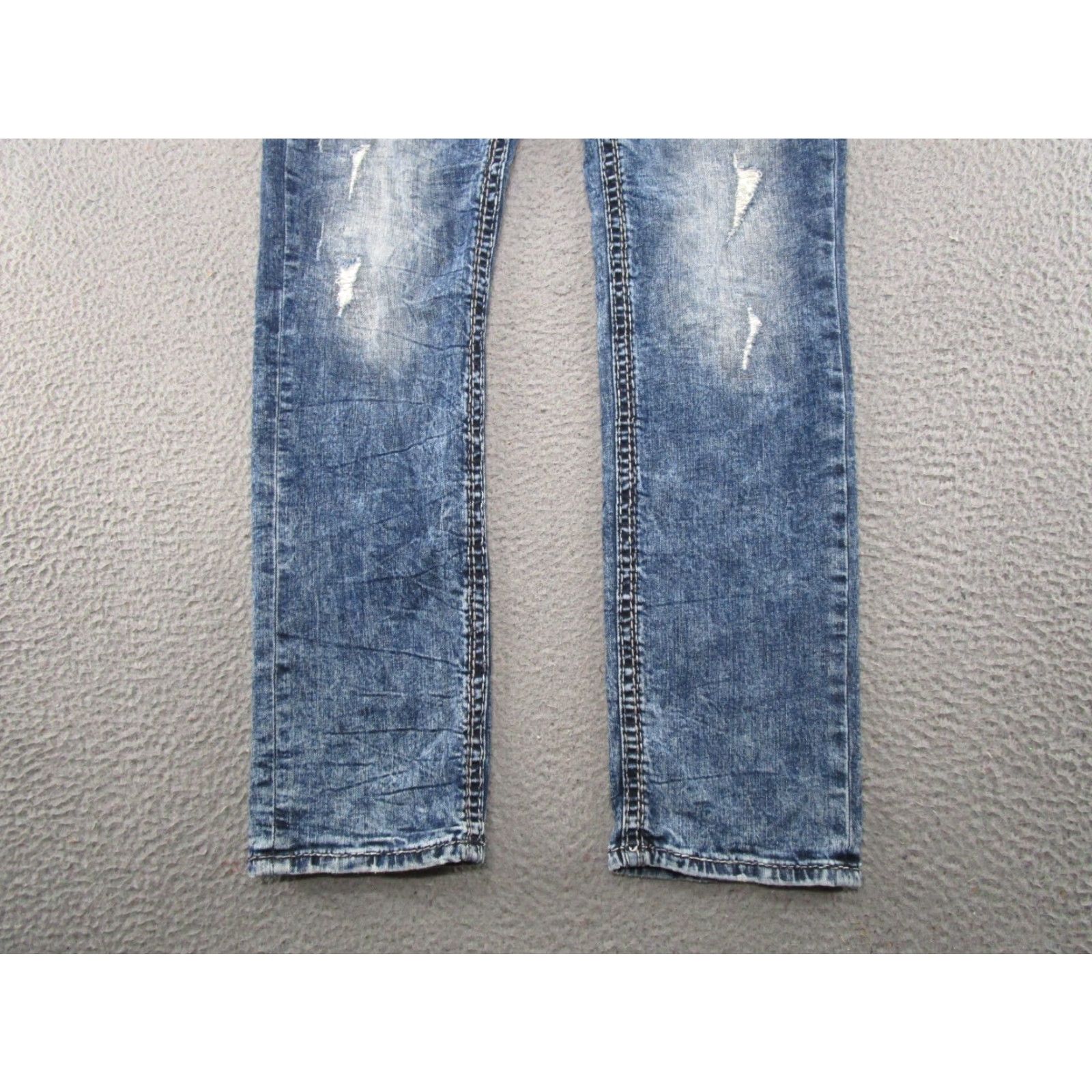 Vintage Rock Revival Eben Jeans Men’s 32x31.5 Straight Distressed Medium Wash Denim Size US 32 / EU 48 - 2 Thumbnail