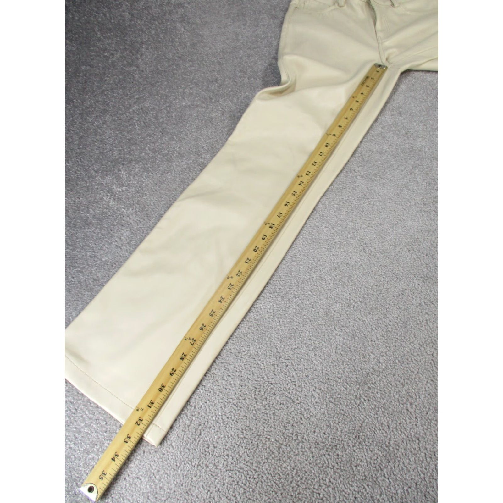 Zara Zara Pants Womens 4 Beige Faux Leather Straight Leg NEW Stains Size 27" / US 4 / IT 40 - 5 Thumbnail