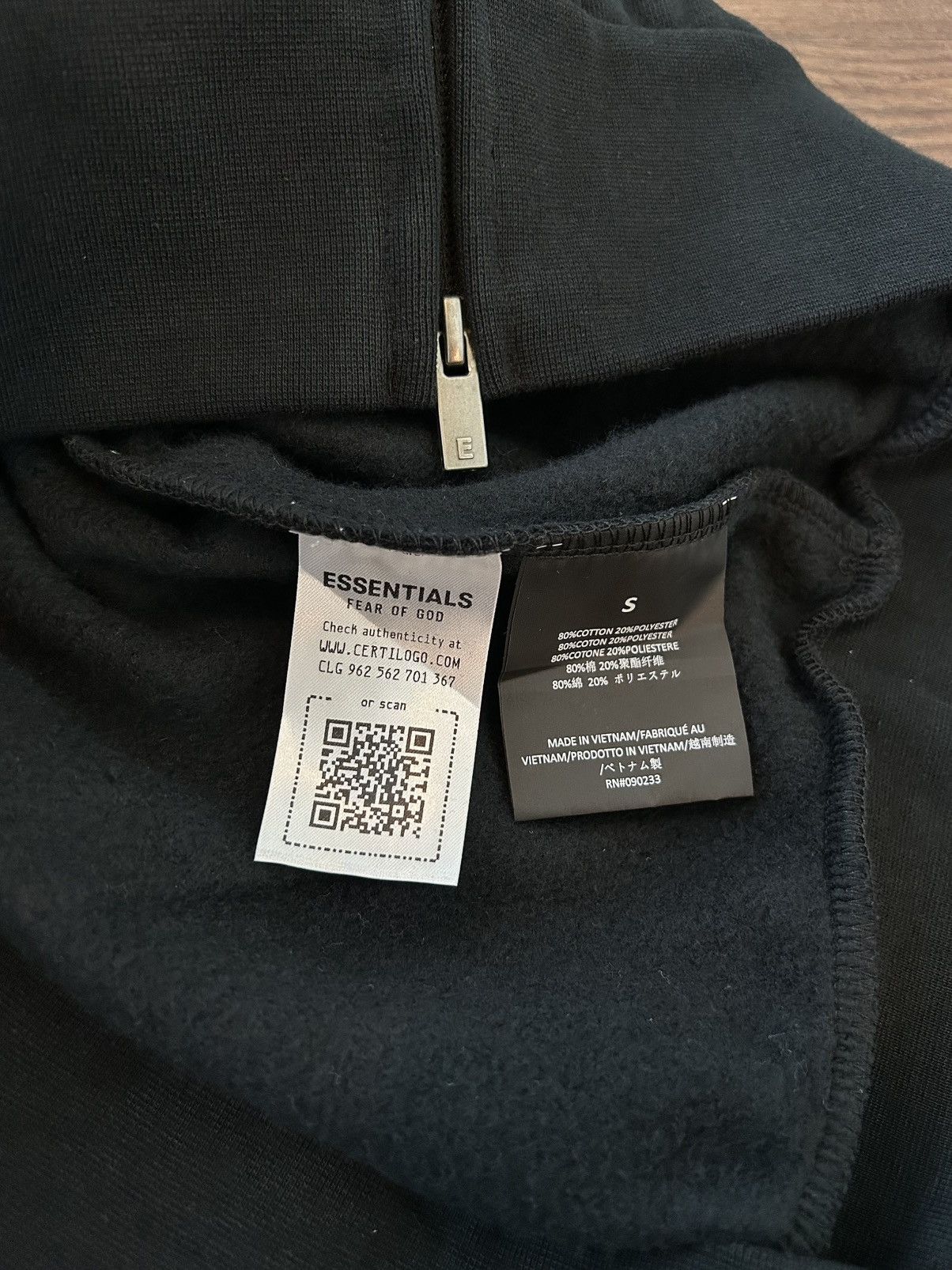 Fear of God Authentic Fear of God Essentials Jet Black Hoodie SS25 Sz S Size US S / EU 44-46 / 1 - 5 Thumbnail