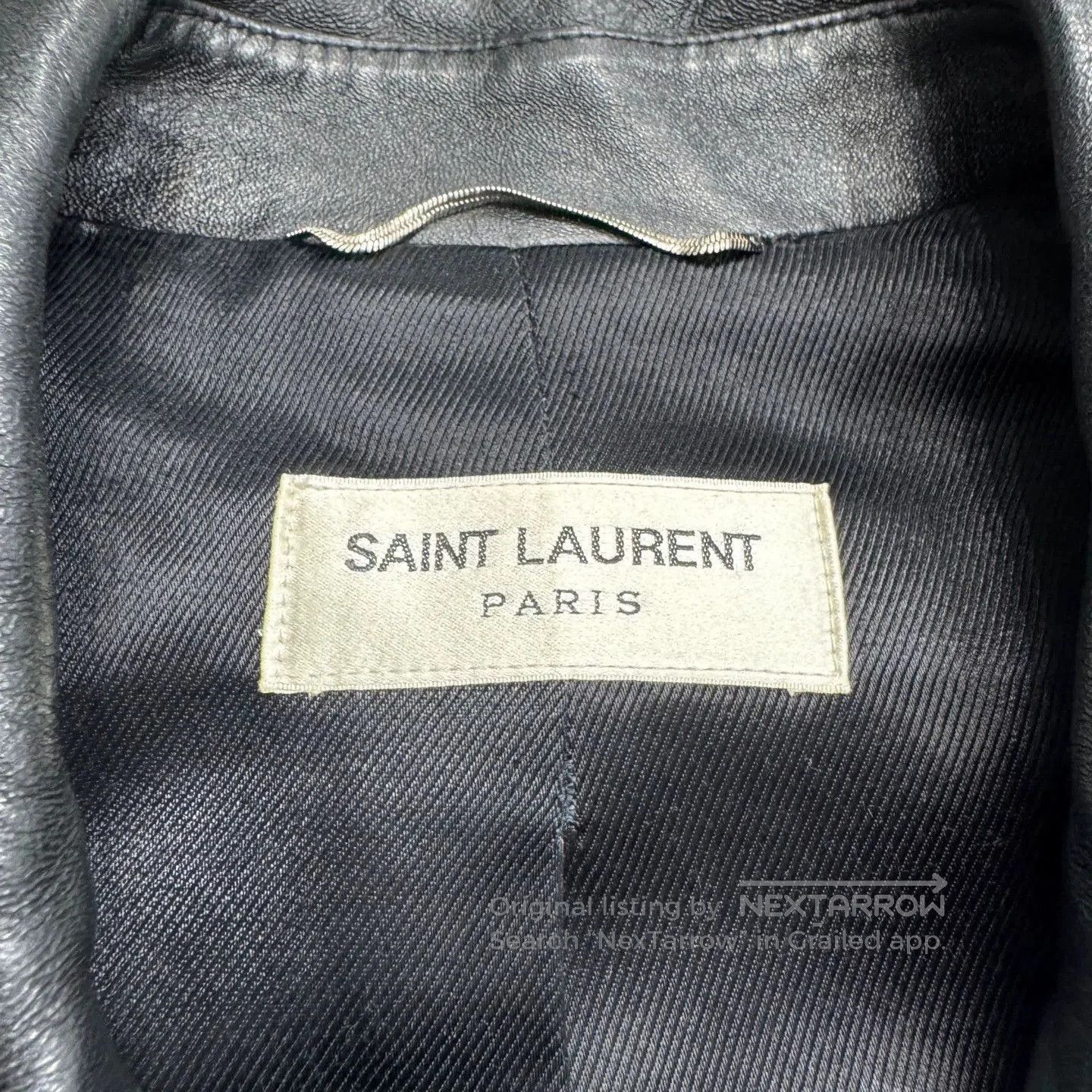 Saint Laurent Paris Black Leather Biker Jacket with Zip Accents. Size US M / EU 48-50 / 2 - 2 Thumbnail
