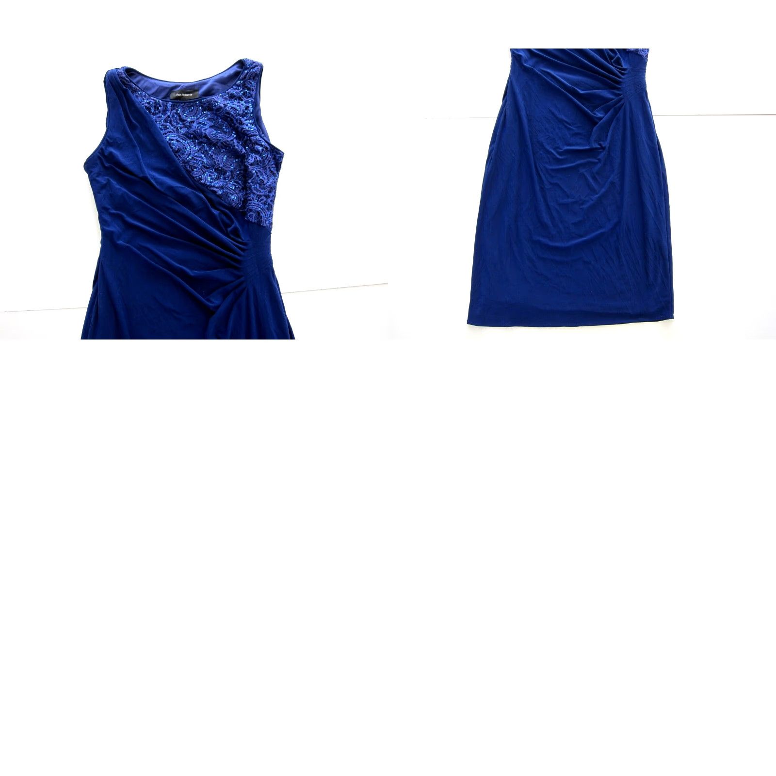 Vintage VINTAGE R&M Richards Blue Stretch Sparkle Sequin Sleeveless Ruched Sheath Dress Small Dress Size S / US 4 / IT 40 - 8 Thumbnail