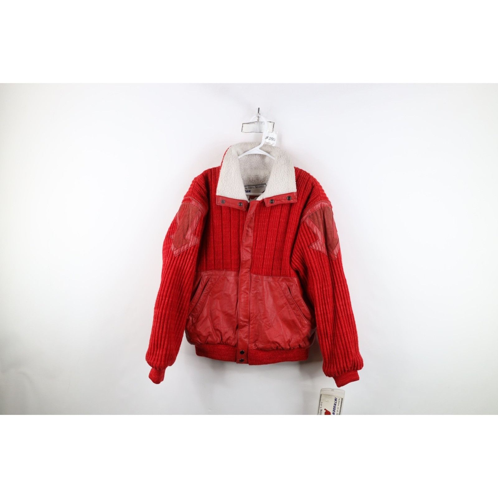 Vintage AS IS Deadstock Vintage 90s Streetwear Ribbed Leather Jacket Size US M / EU 48-50 / 2 - 1 Thumbnail