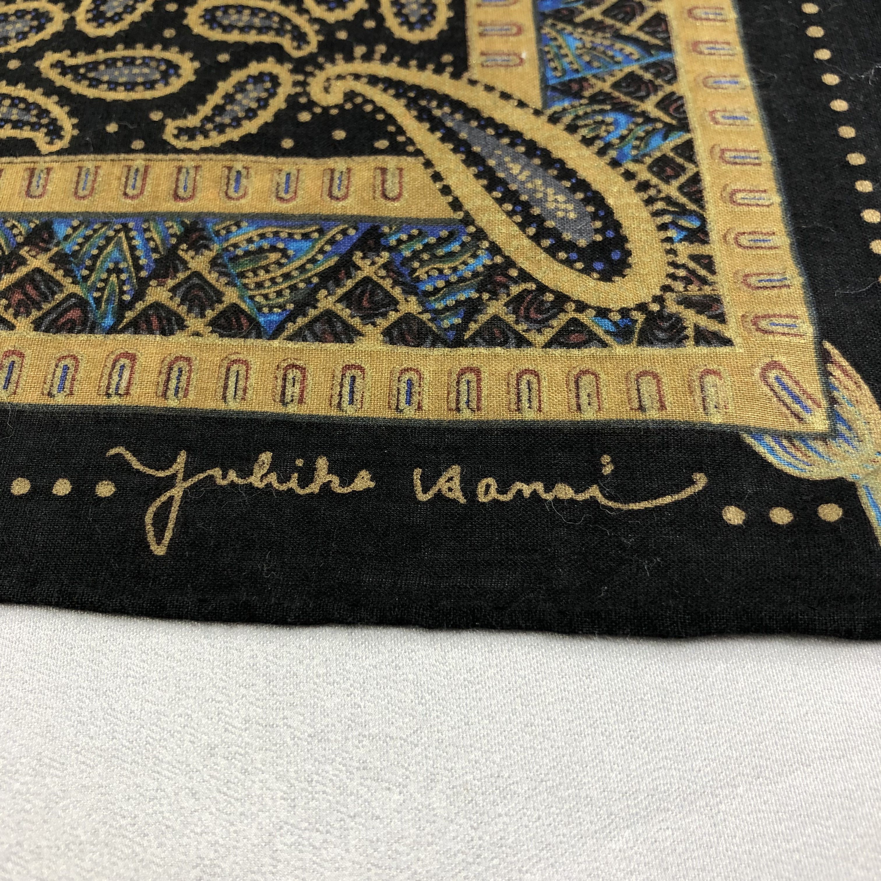 Japanese Brand Yukiko Hanai Paisley Handkerchief Neckerchief Bandana H1724 Size ONE SIZE - 4 Thumbnail