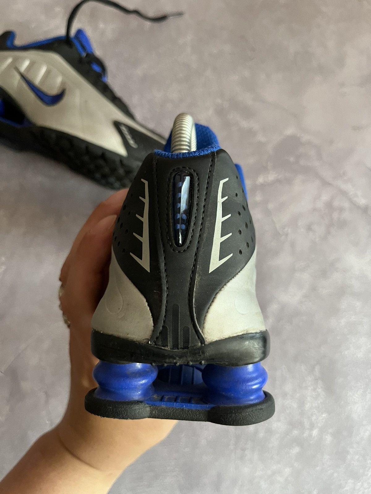 Nike Nike Shox R4 ’Metallic Silver Racer Blue’ vintage y2k bloke Size US 6 / EU 39 - 9 Thumbnail
