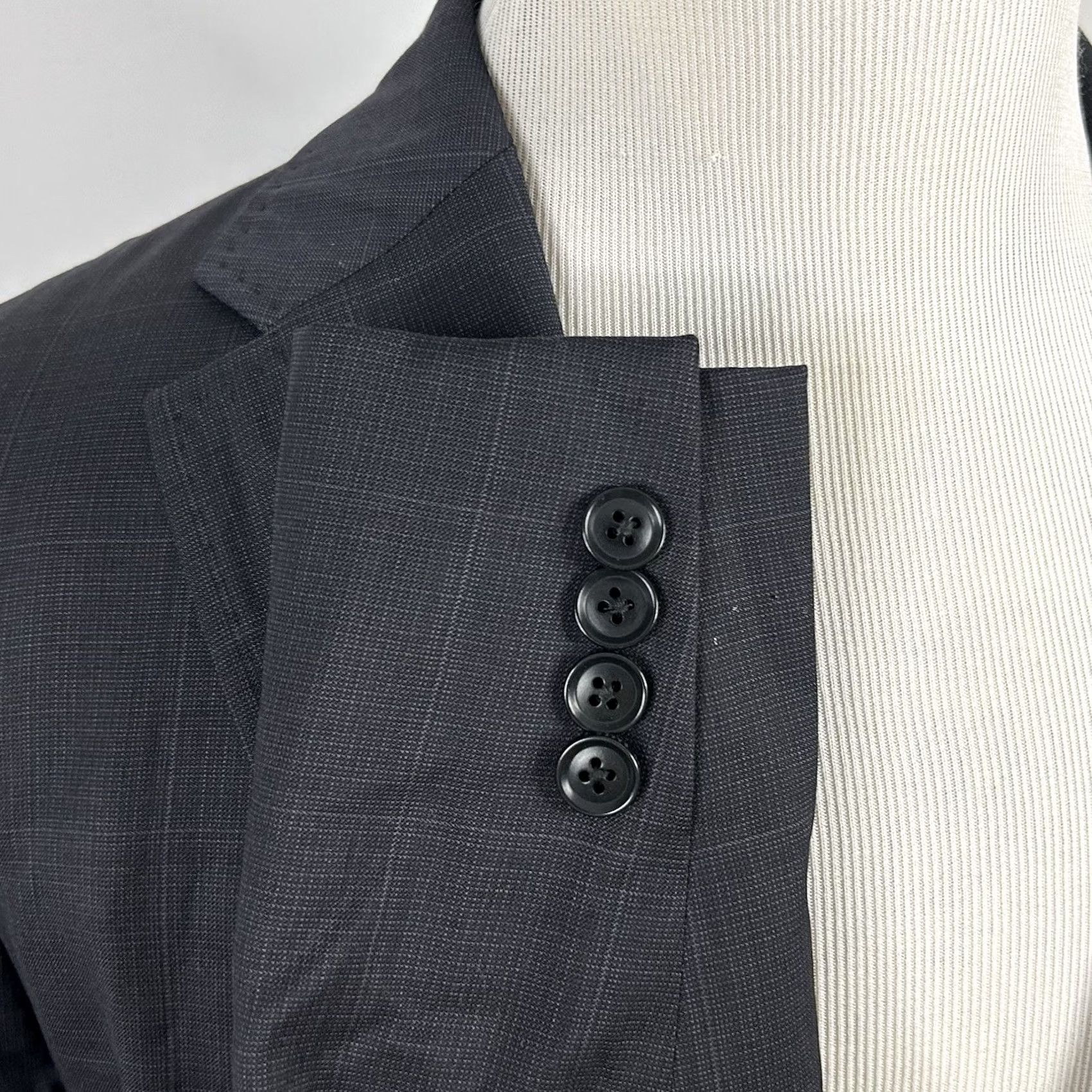 Ted Baker Ted Baker London 46L Ron Sport Coat 100% Wool Gray Plaid Two-Button Vented Men’s Long Coat In Good Condition Size US XS / EU 42 / 0 - 5 Thumbnail