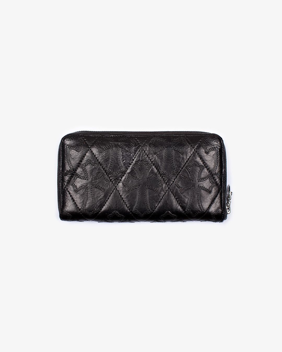 Chrome Hearts CHROME HEARTS BLACK QUILTED CROSS PATCH ZIP WALLET Size ONE SIZE - 1 Thumbnail