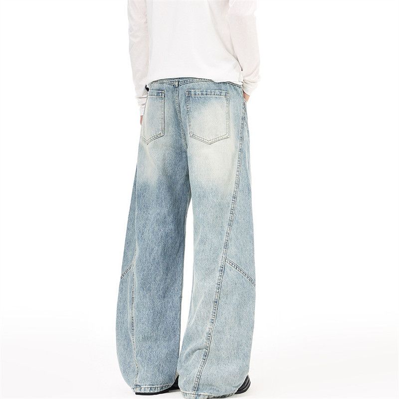 Japanese Brand Washed vintage men's cleanfit distressed curved blade jeans Size US 32 / EU 48 - 4 Thumbnail