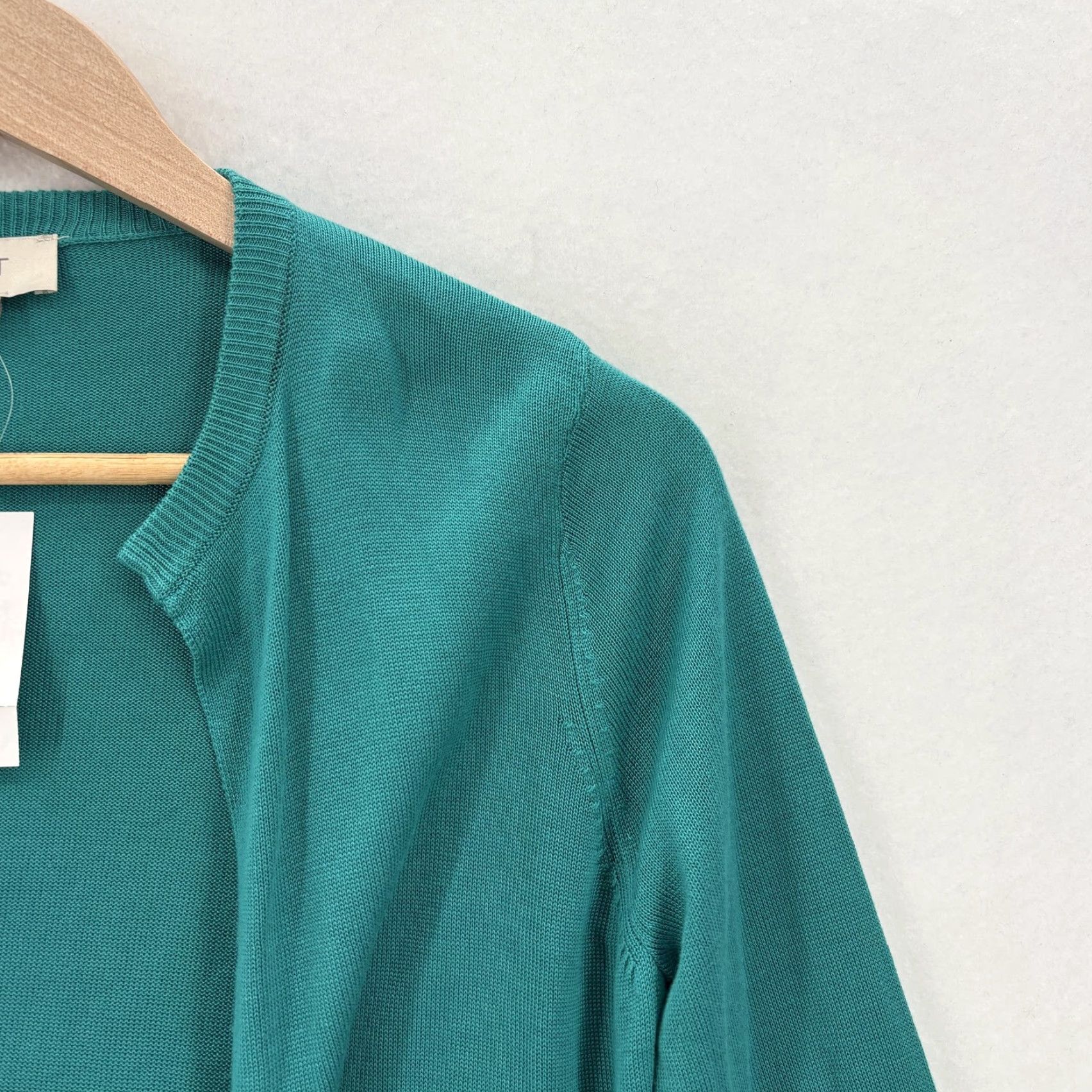 Loft LOFT Cardigan Sweater Womens Small Green Open Front Scallop Hem Lightweight NWT Size S / US 4 / IT 40 - 2 Thumbnail