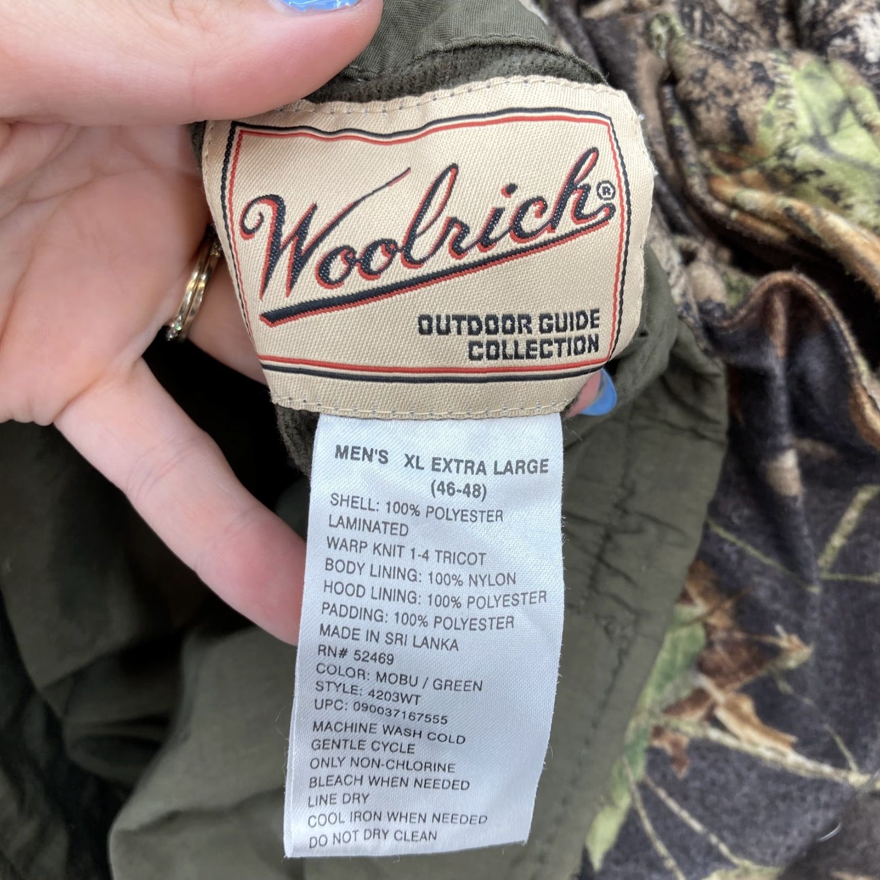 Vintage Woolrich Jacket Mens XL Camouflage Green Reversible Hooded Parka Outdoor Hunting Size US XL / EU 56 / 4 - 5 Thumbnail