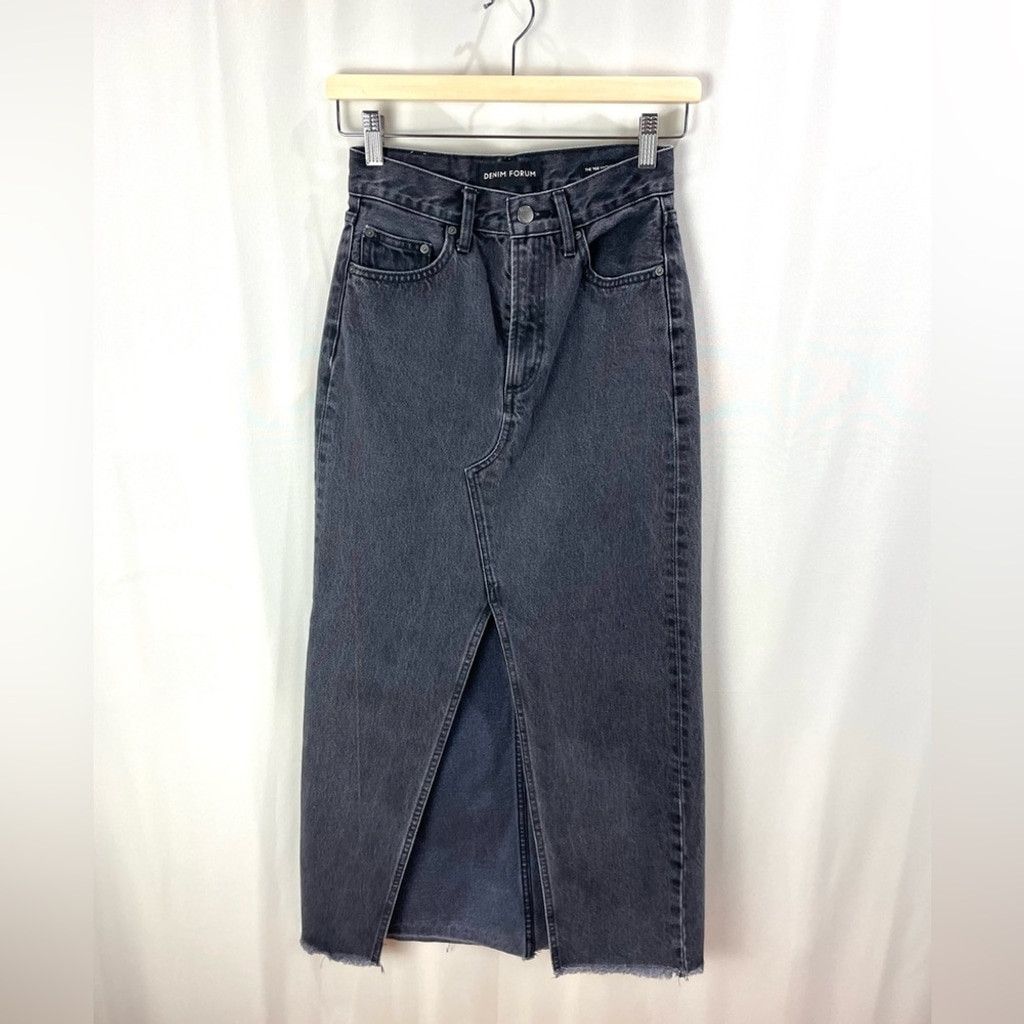 Other Denim Forum The '90s Vintage Maxi Jean Skirt Size 24 Size 24" / US 00 / IT 34 - 6 Thumbnail