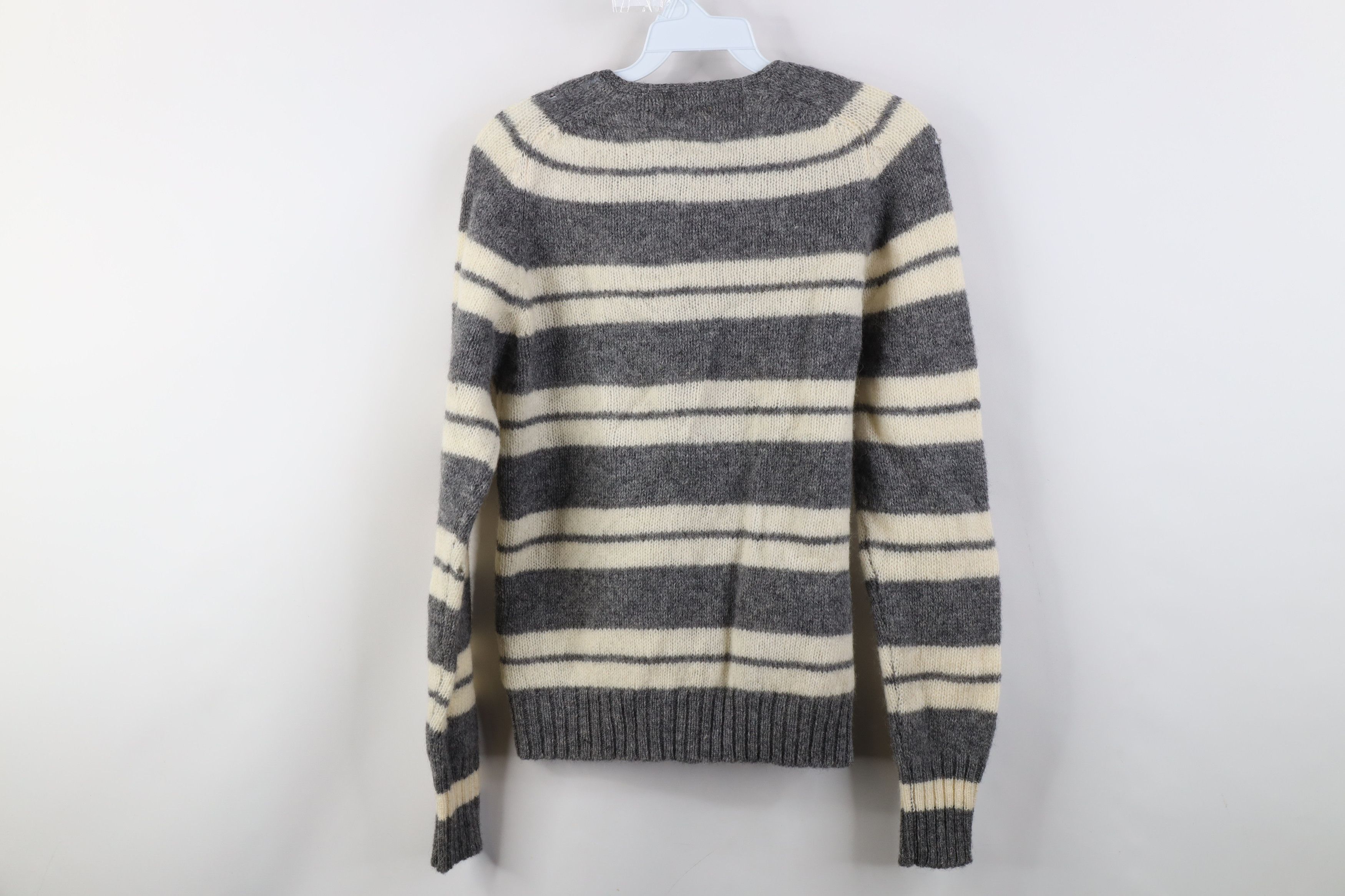 Vintage Vintage 60s 70s Streetwear Striped Wool Knit Henley Sweater Size S / US 4 / IT 40 - 10 Thumbnail