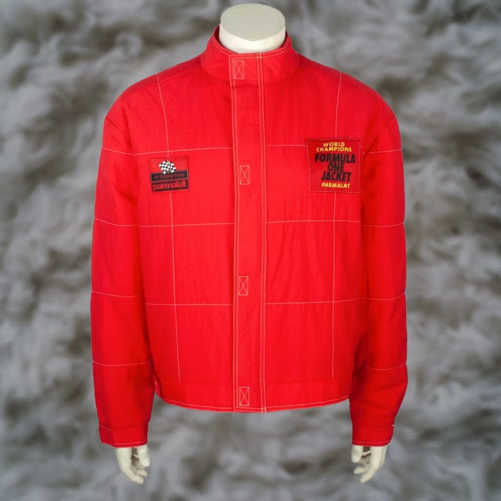 Vintage VINTAGE Parmalat F1 Racing Mens Jacket S Red Motorcycle Jacket Lining Nylon Water Resistant 90s Mens Size US S / EU 44-46 / 1 - 1 Thumbnail