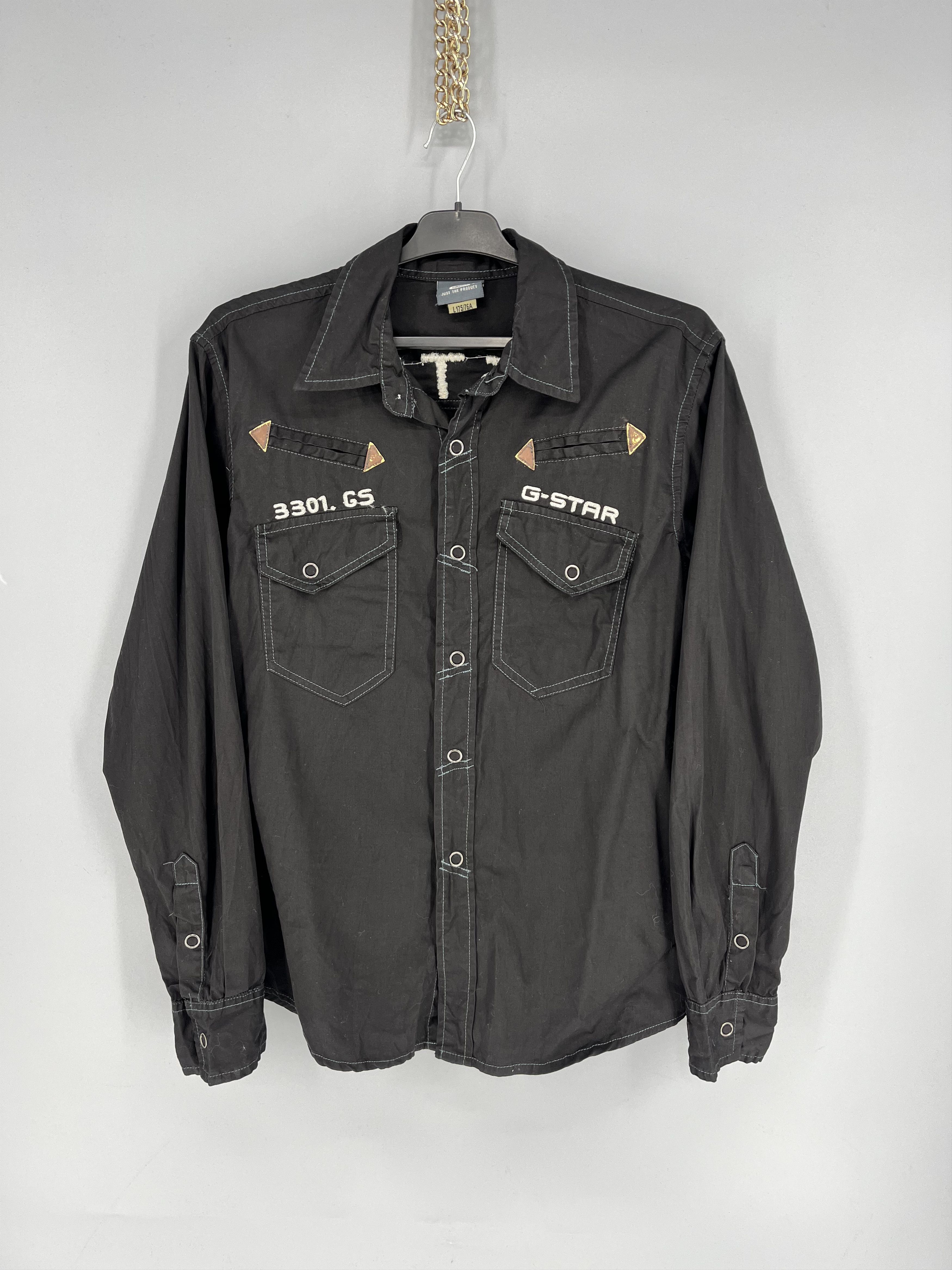 G-Star Vintage Y2K G Star Raw Men’s Black Shirt With Big Logo Size US L / EU 52-54 / 3 - 1 Thumbnail